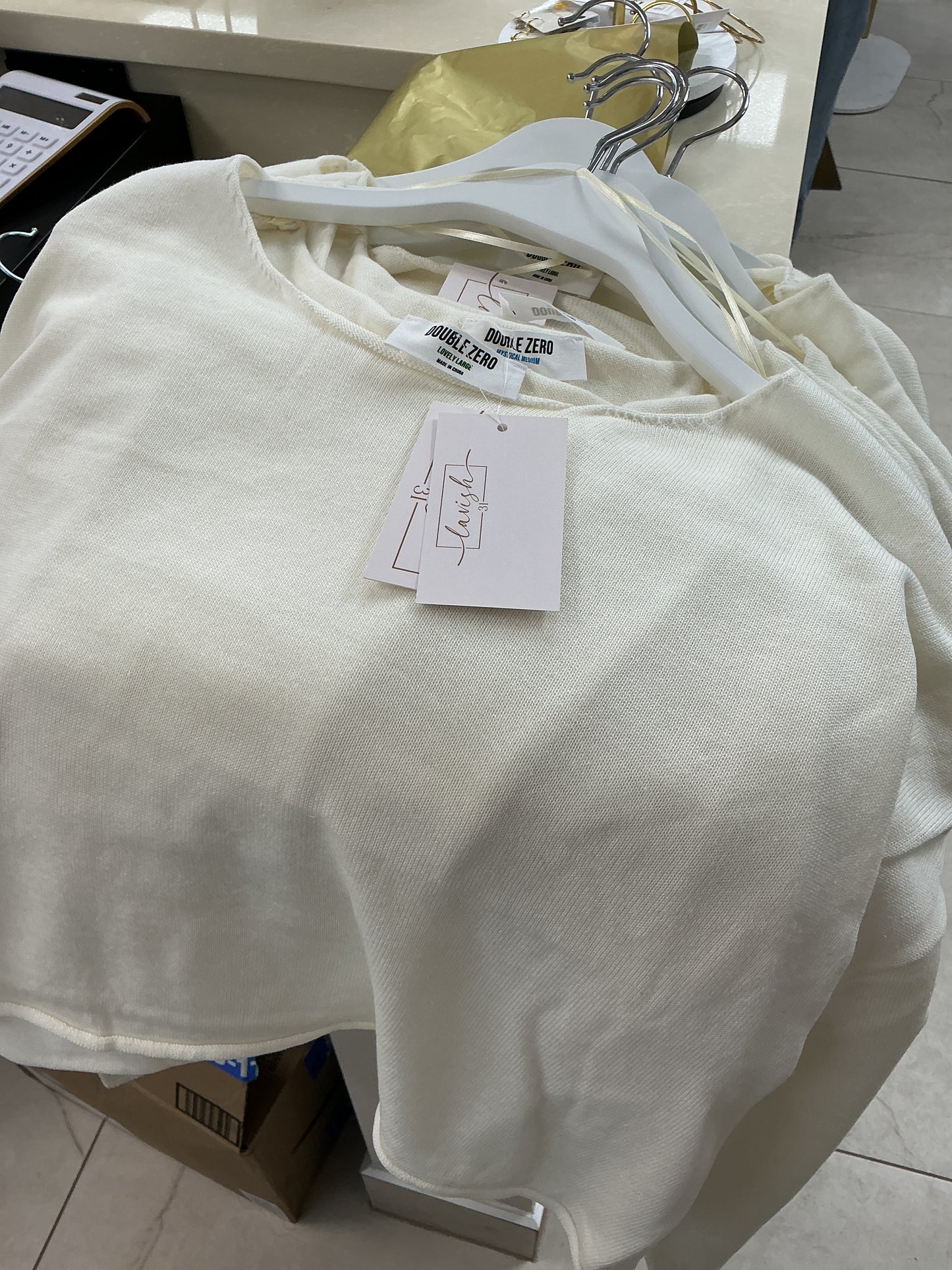 Off the shoulder cream top