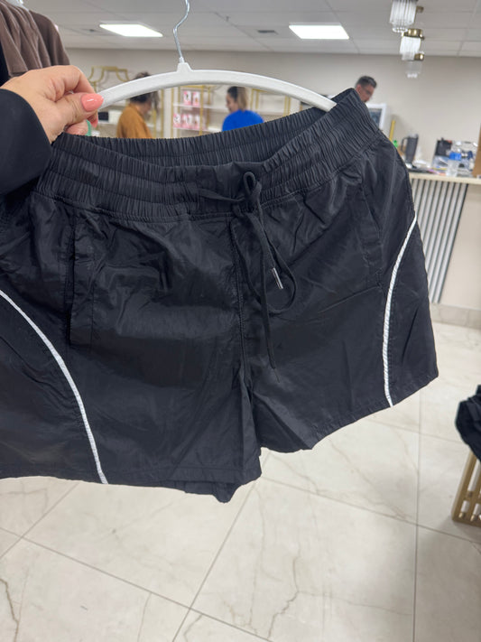 Athleisure black shorts windbreaker