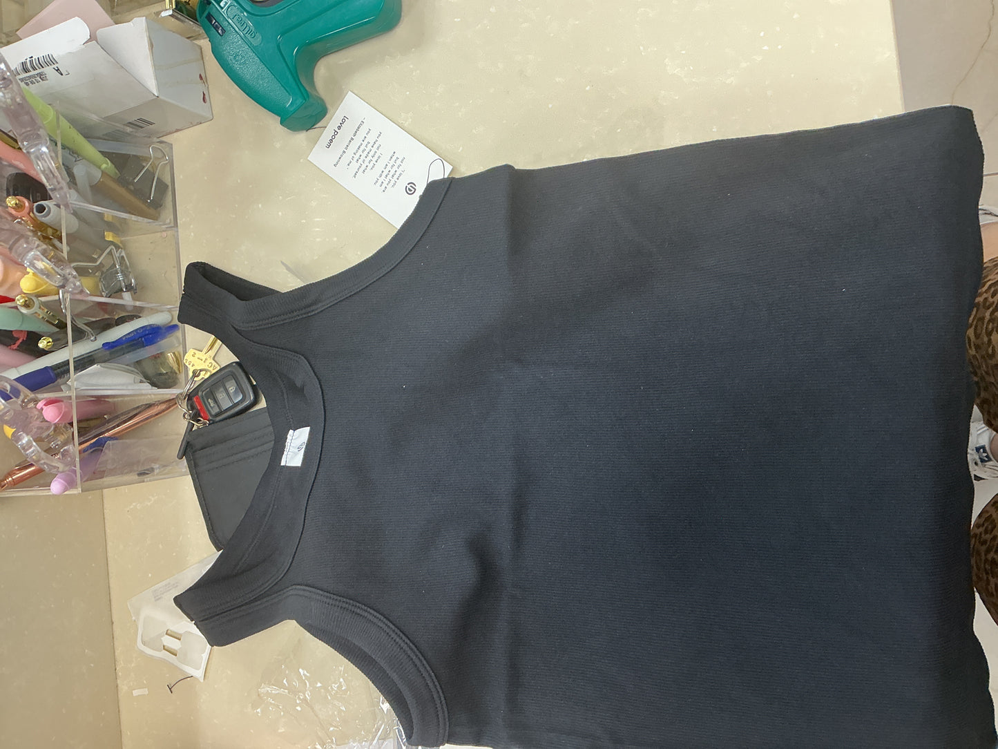 Black tank top