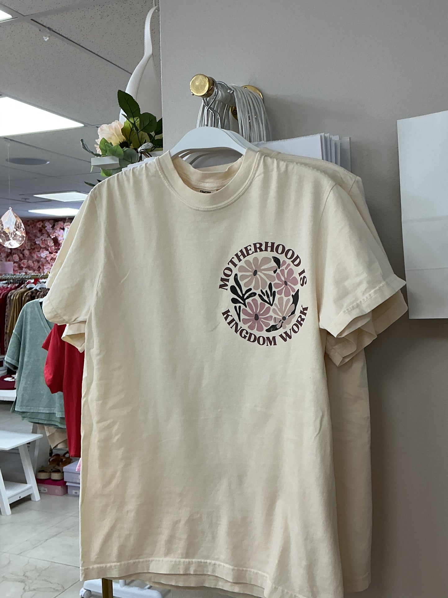 Motherhood is kingdom work cream top