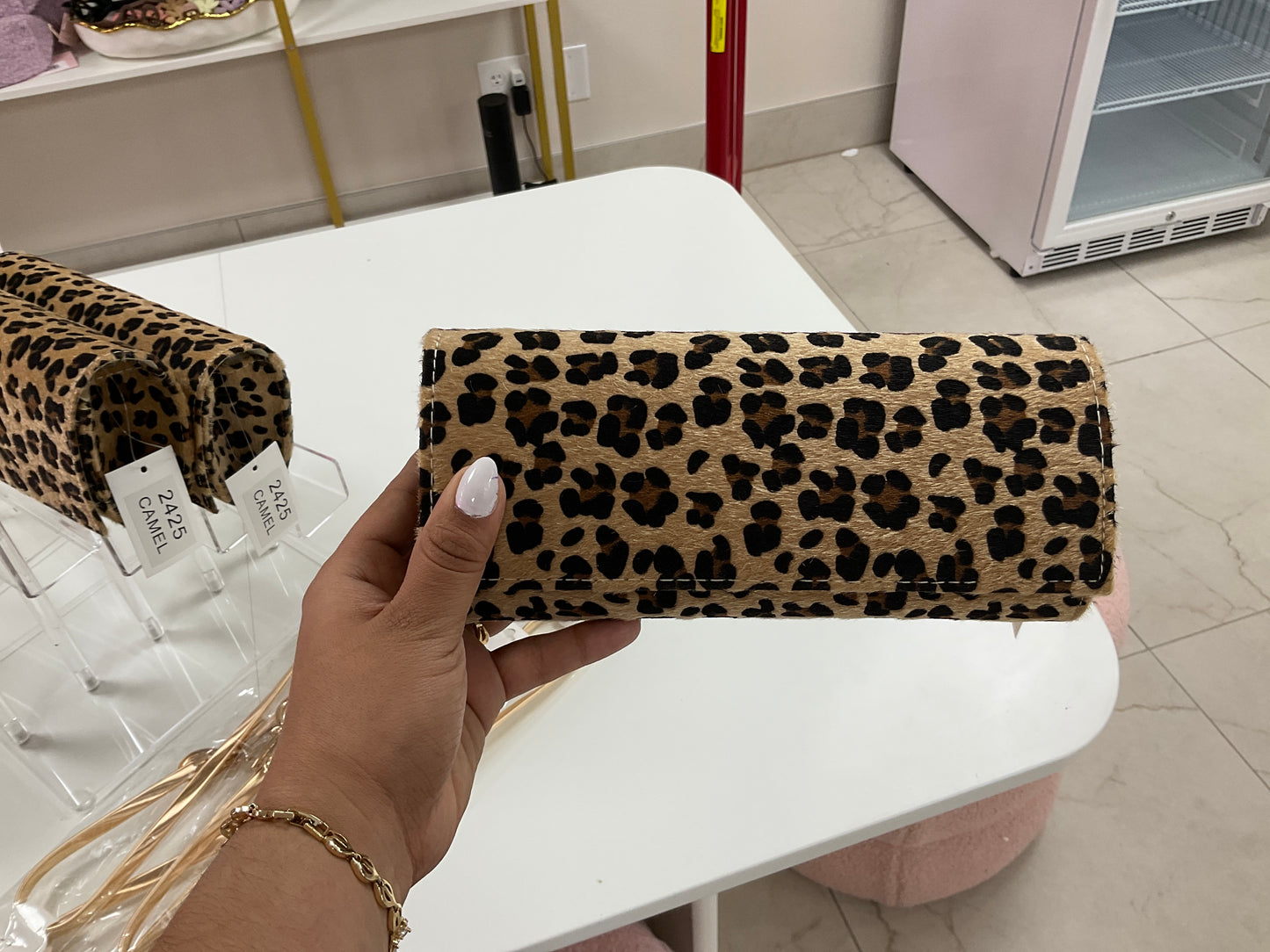 Cheetah clutch bag