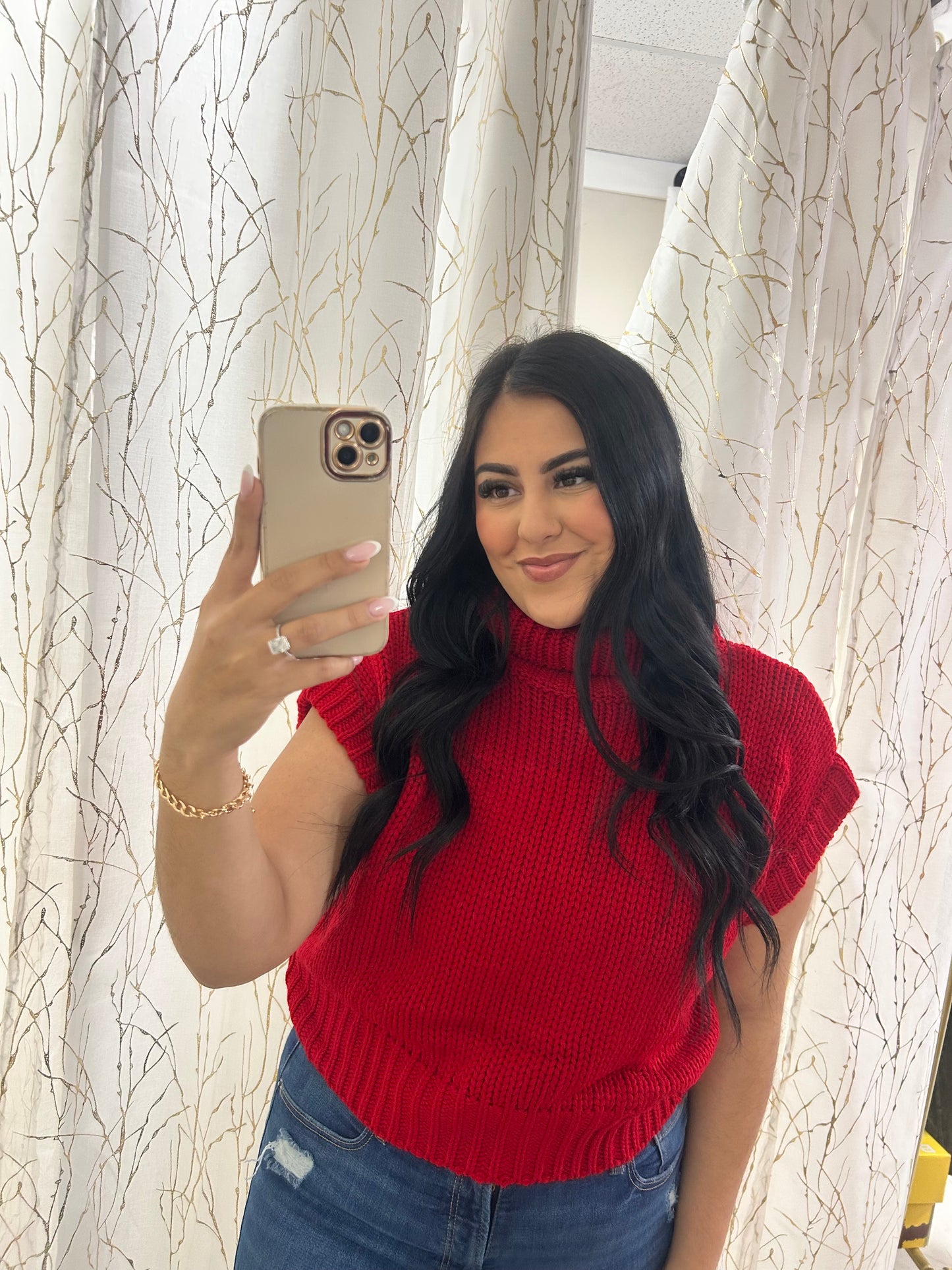 Red cropped vest