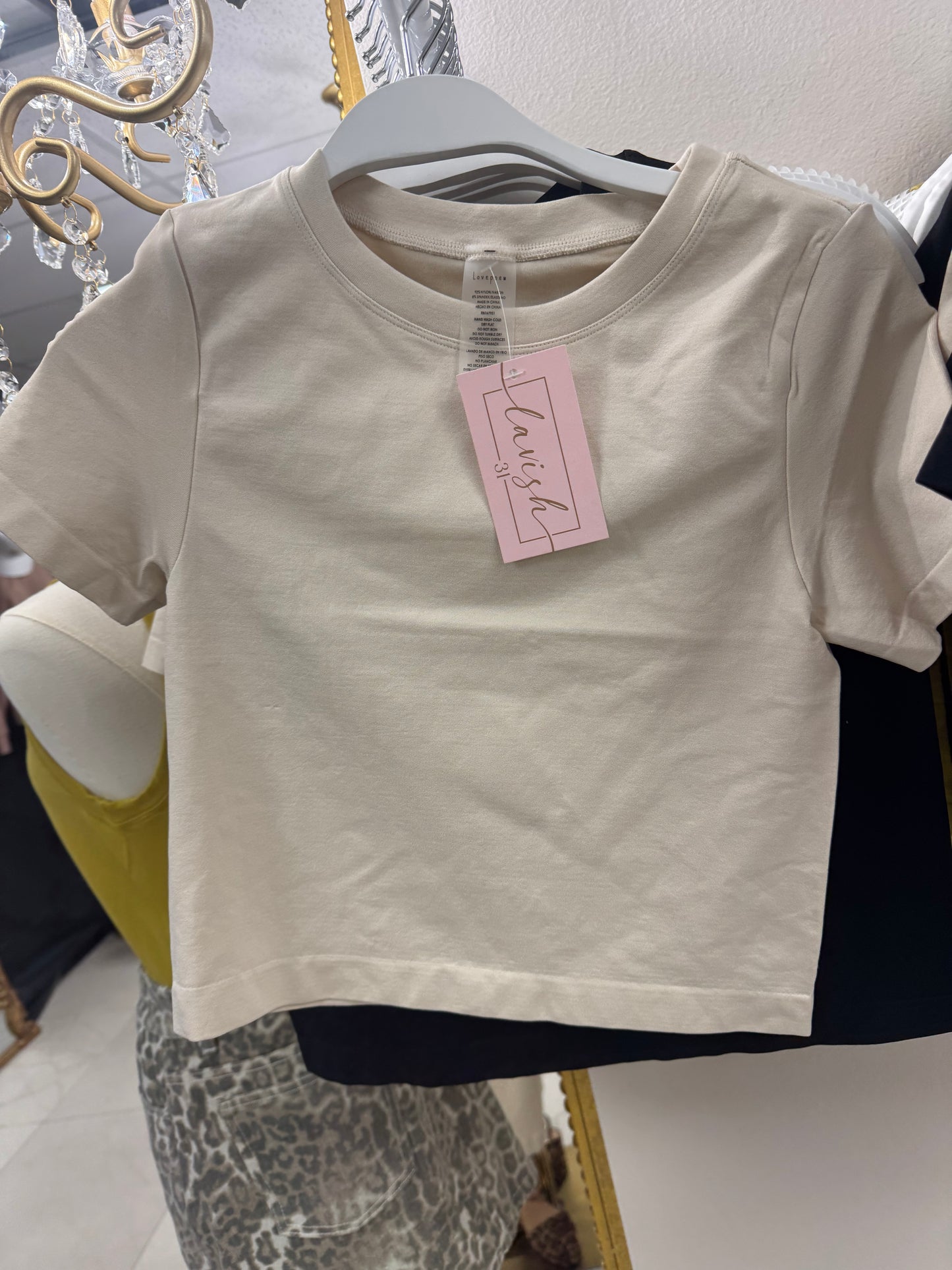 Bone crew neck top