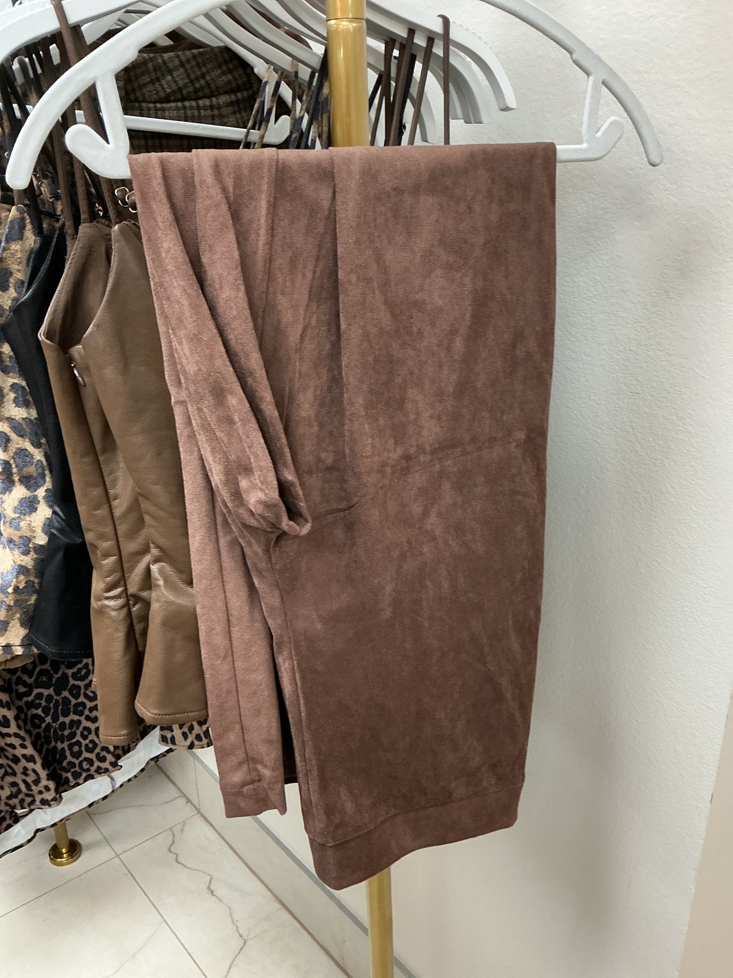 Brown suede pants