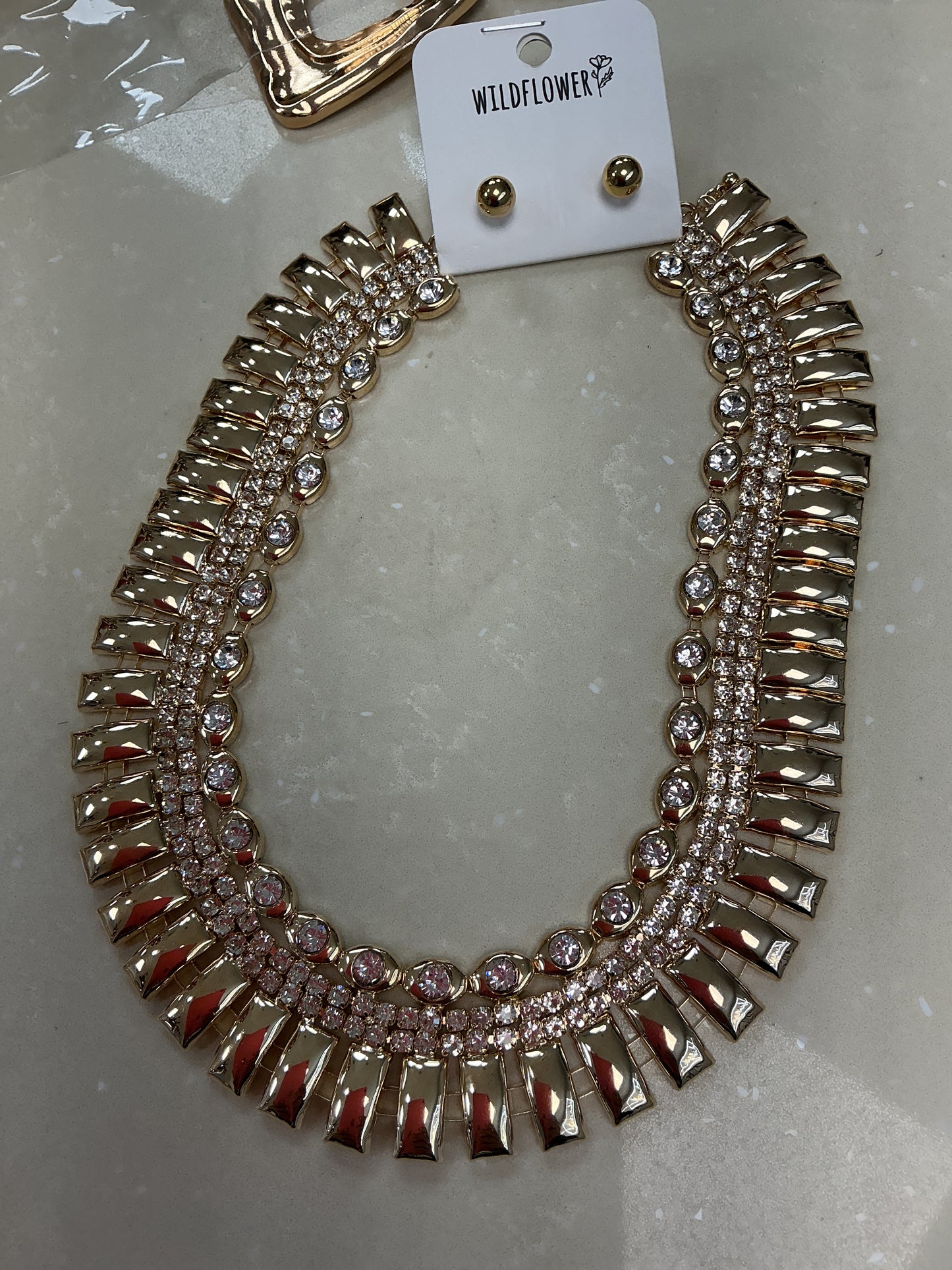 Gold bling necklace