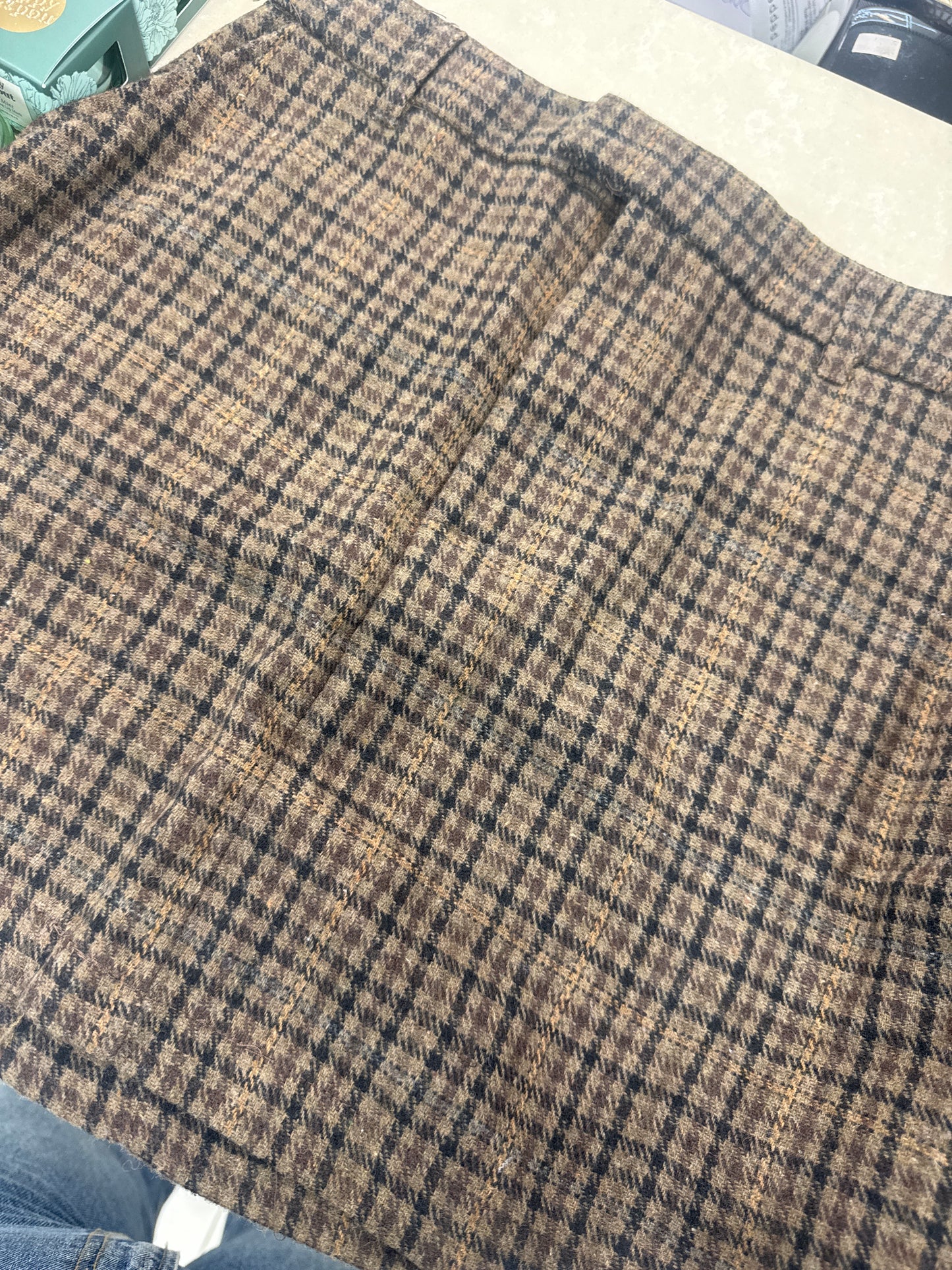 Brown plaid skirt