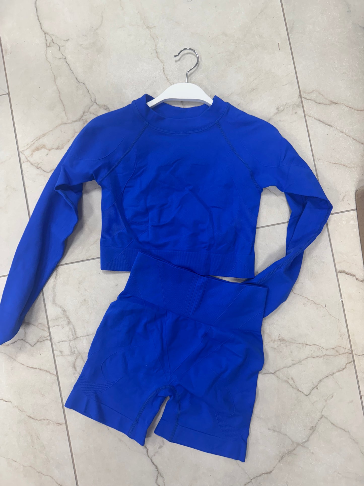 Royal blue top and bottom workout set