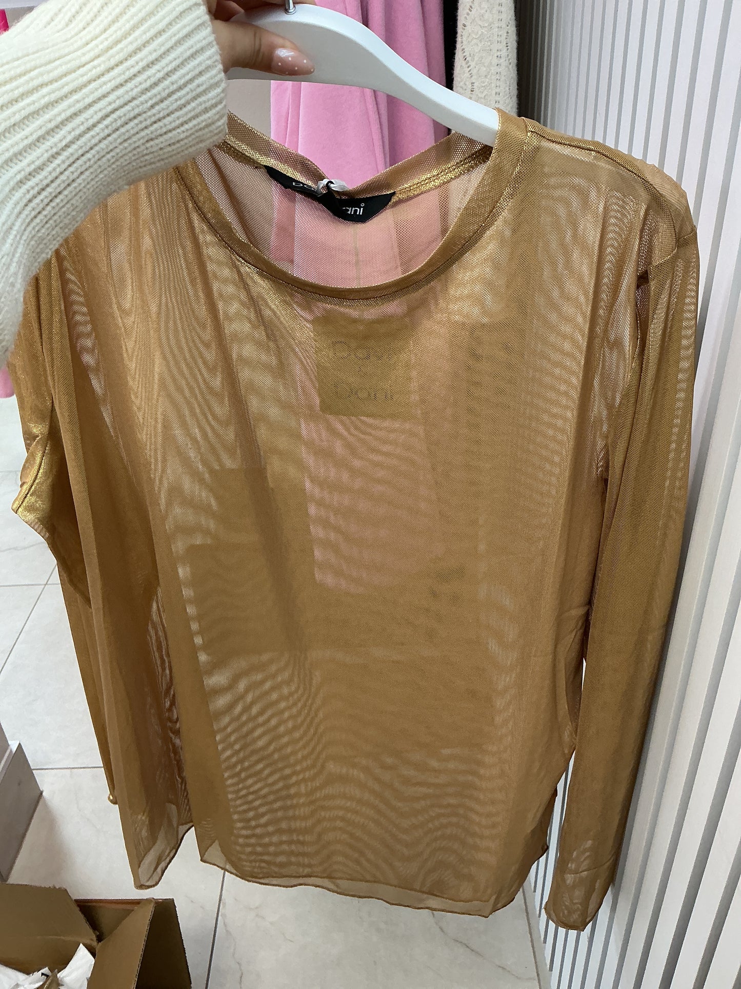 Gold sheer top