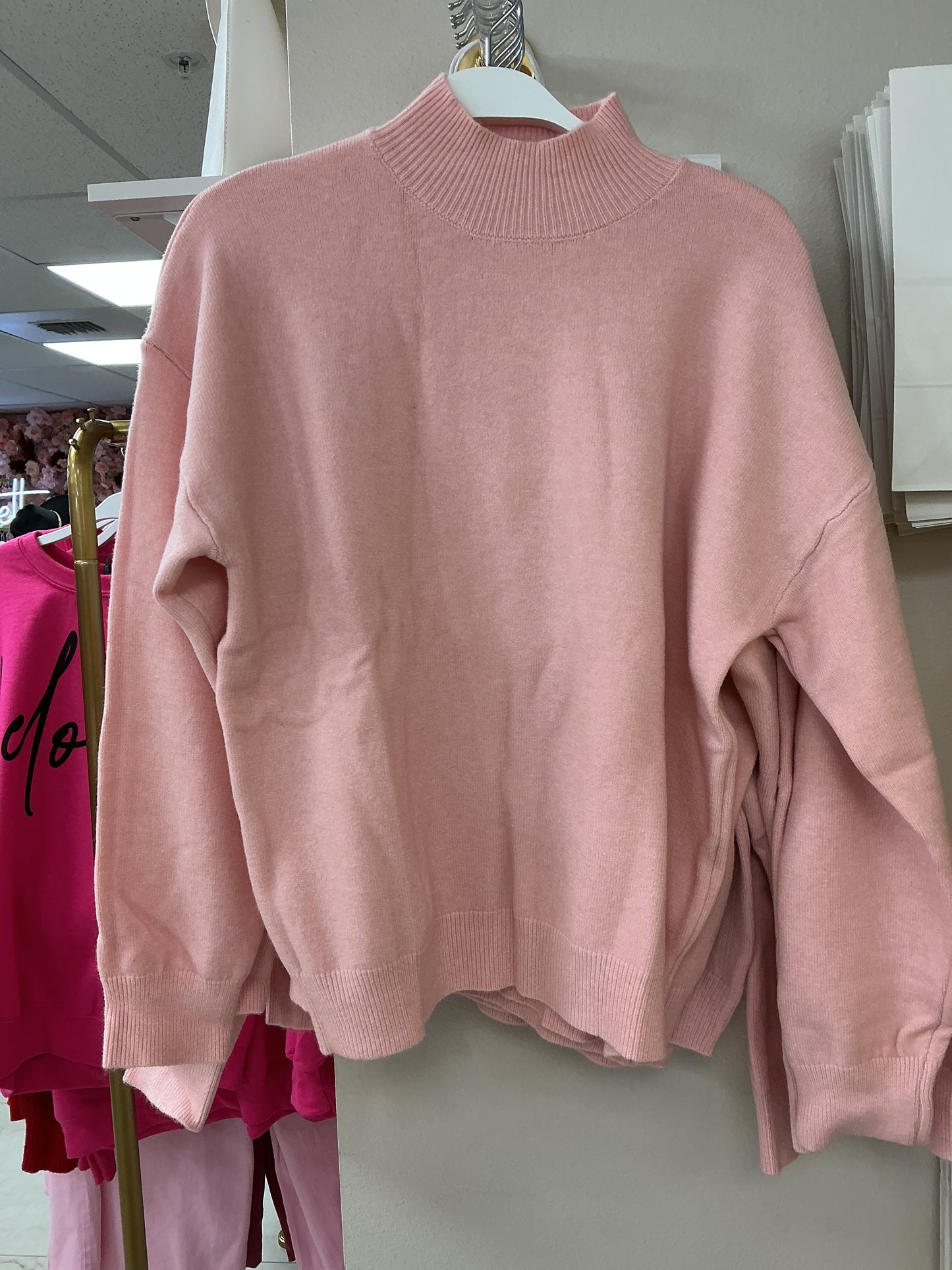 Pink knit sweater
