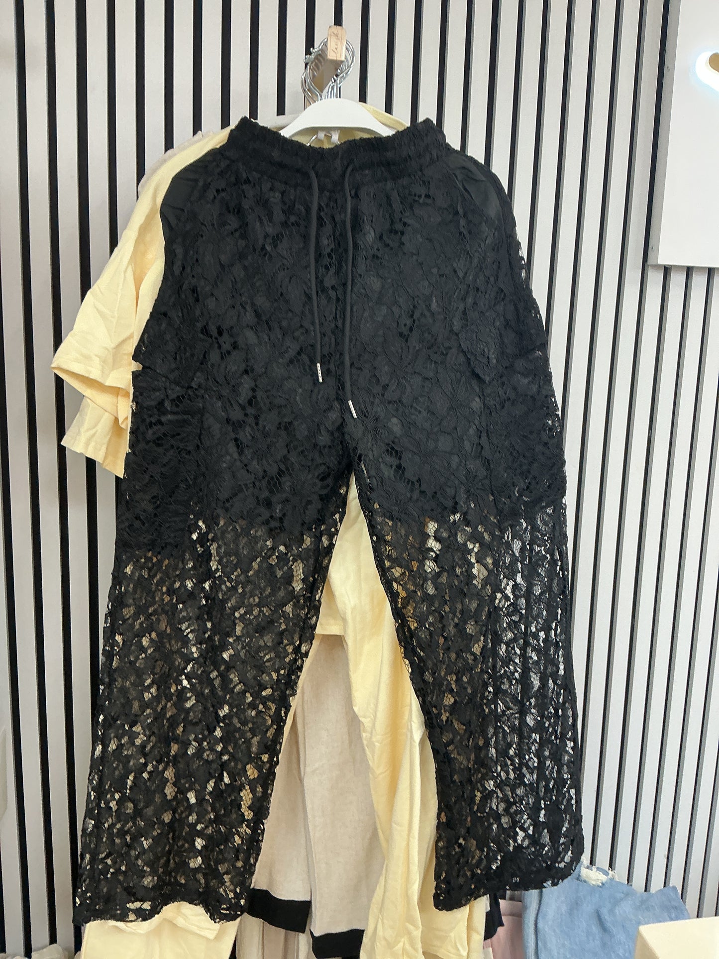Lace wide leg pants