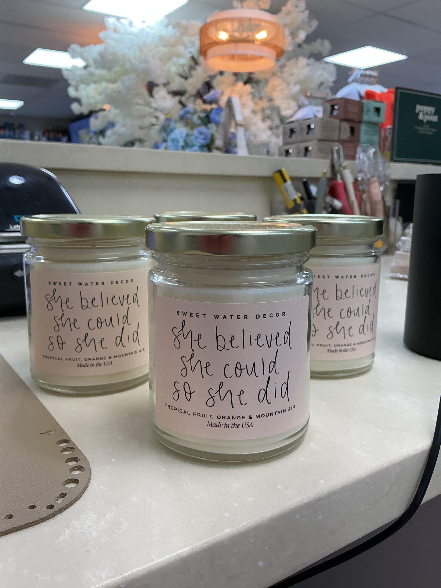 She believed she could so she did candle