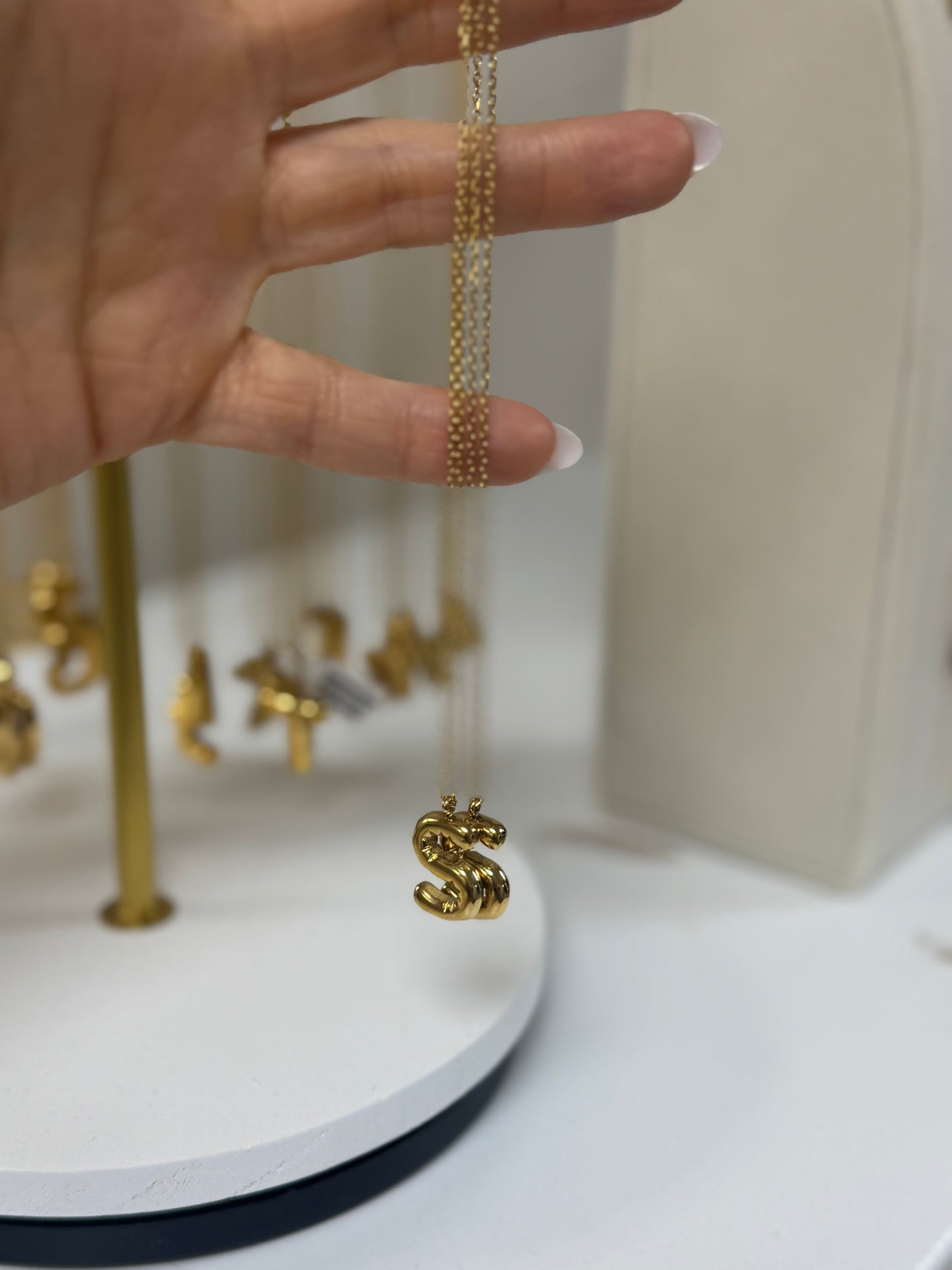 S Initial Gold Necklace