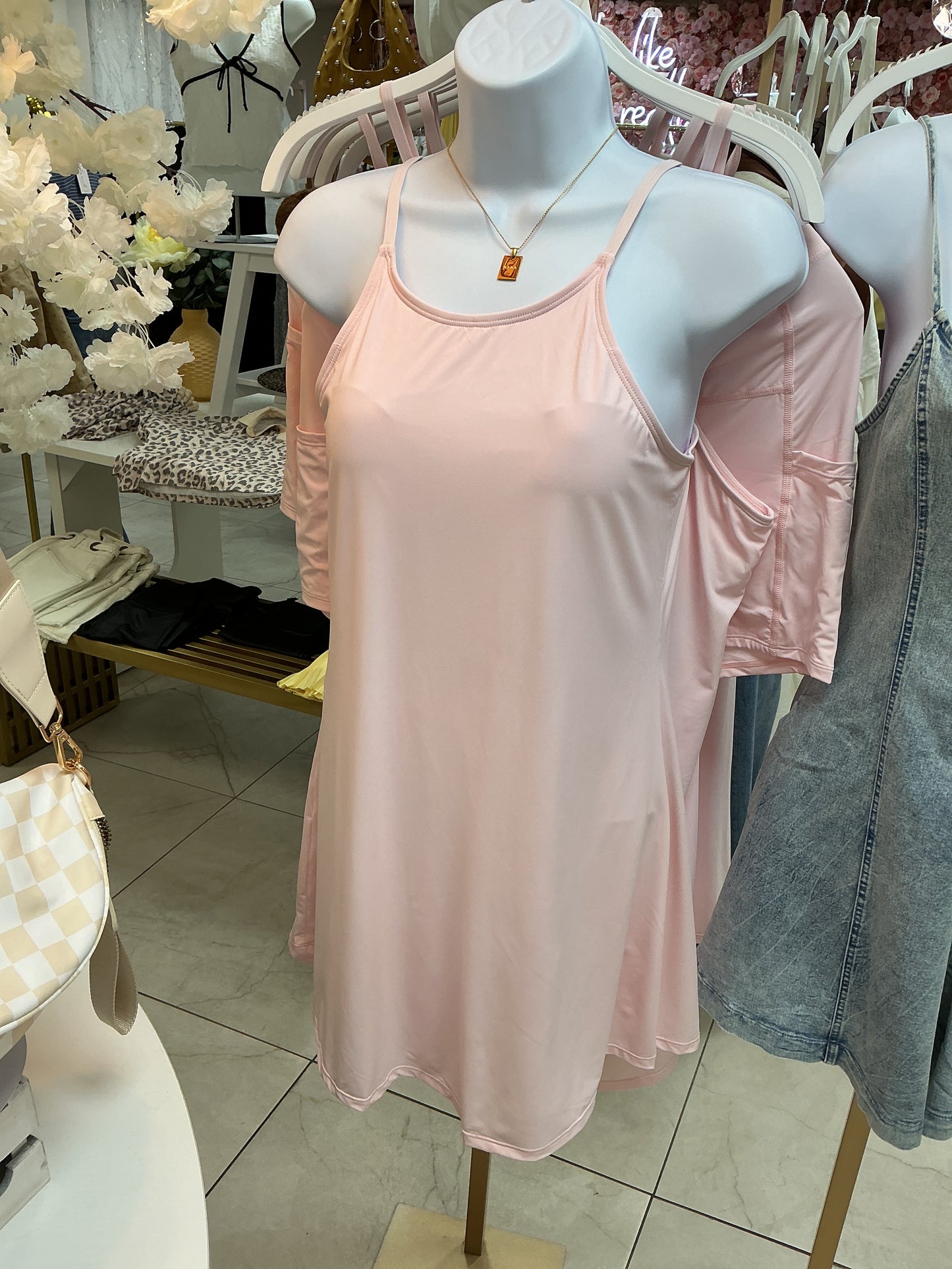 Pink two piece romper
