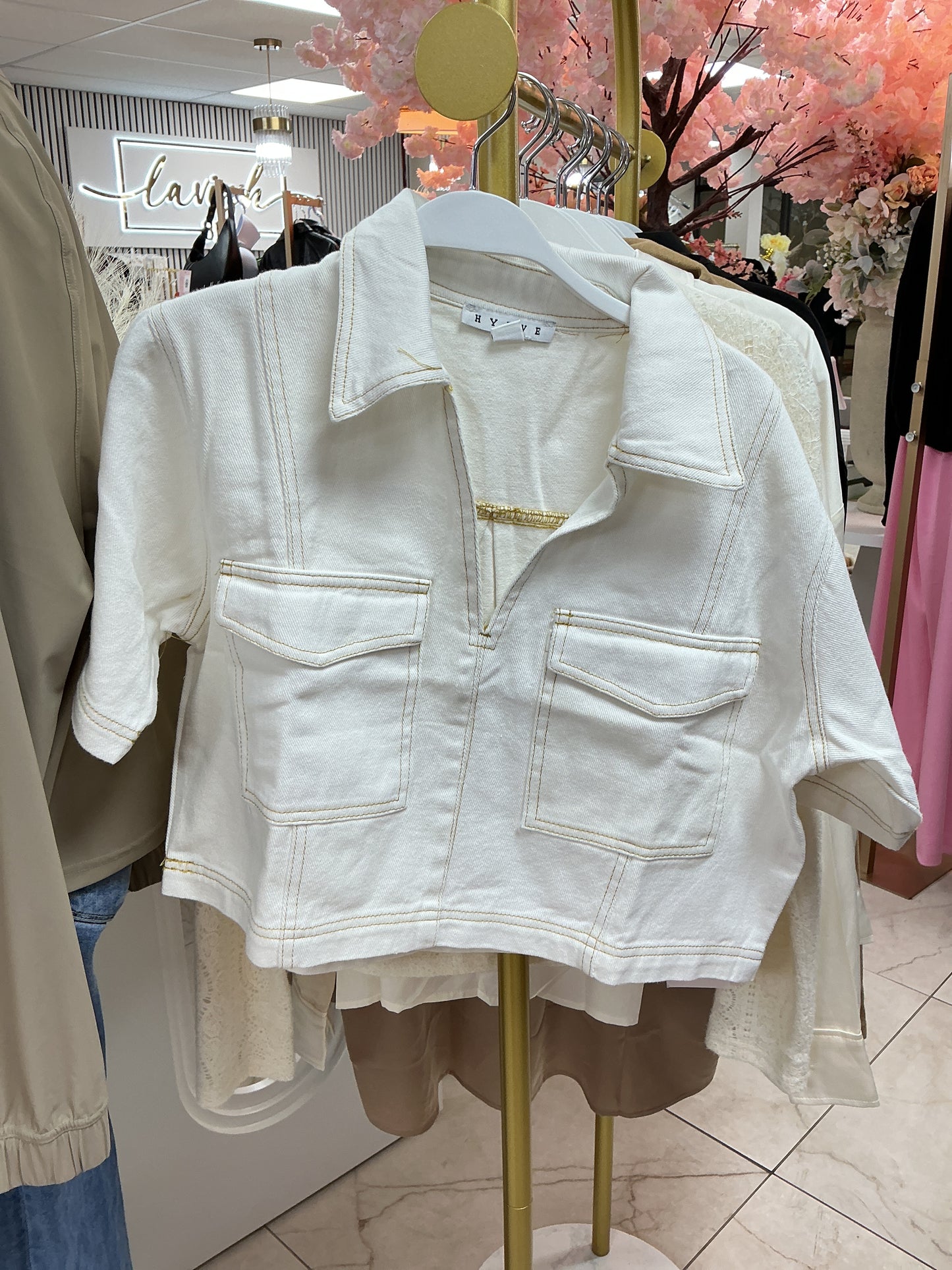 Off white cropped top