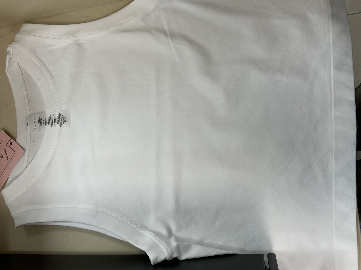 White high crew neck tank