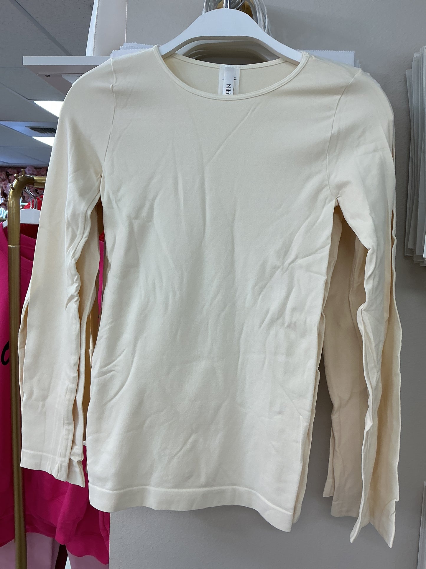 Cream long sleeve top
