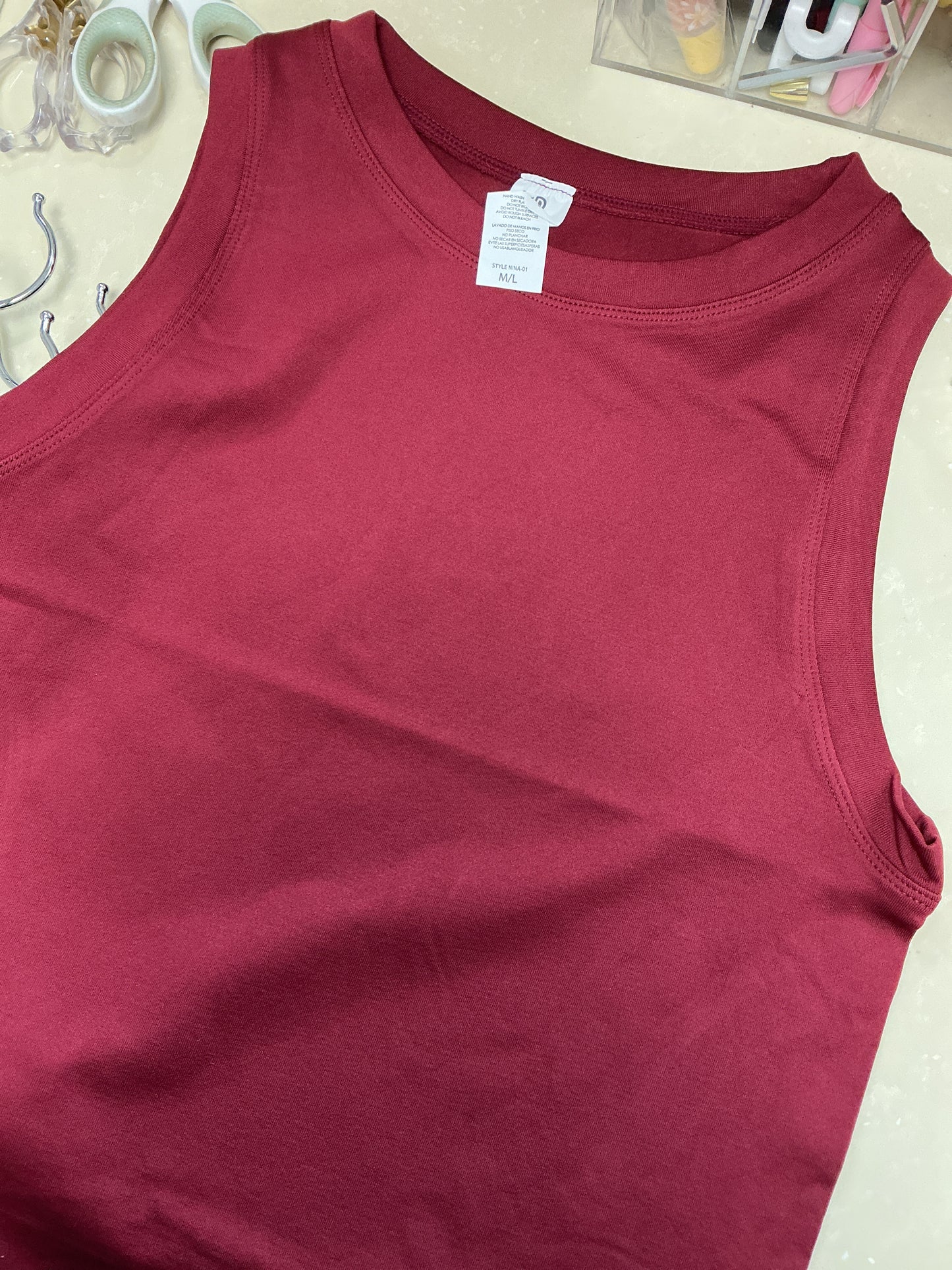 Burgundy tank