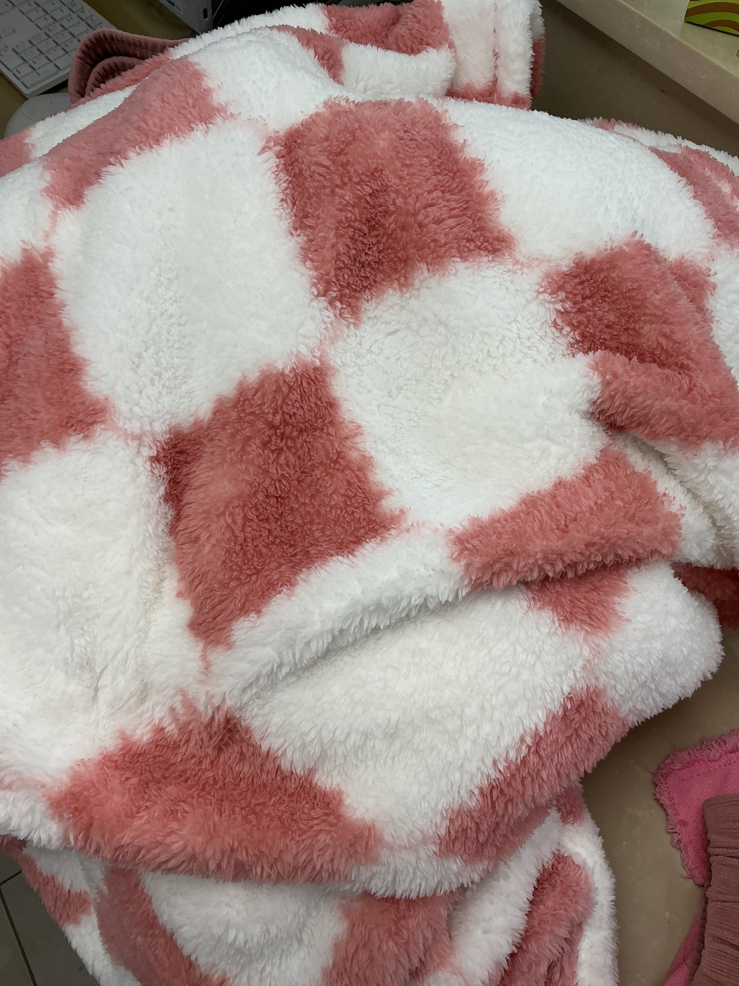 Pink checkered blanket