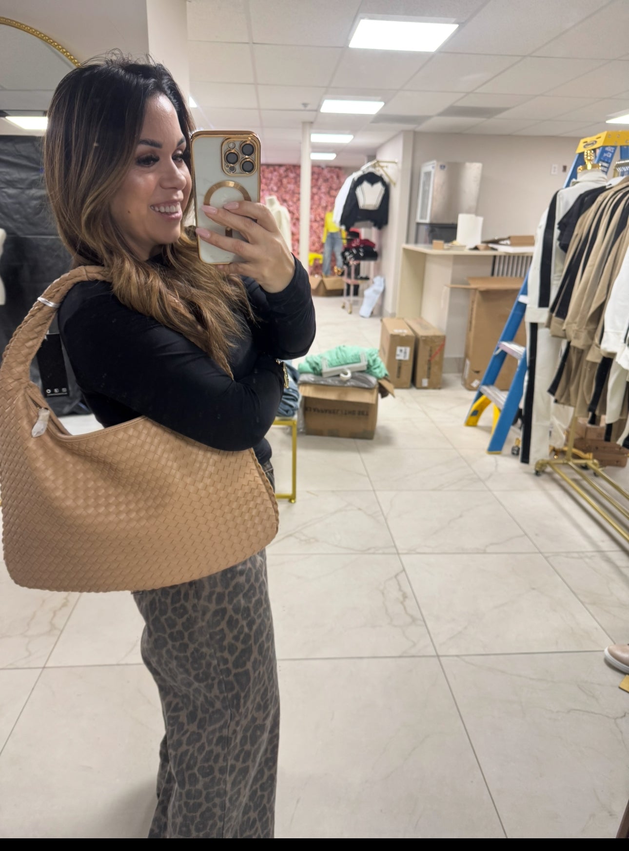 Tan hobo shoulder bag