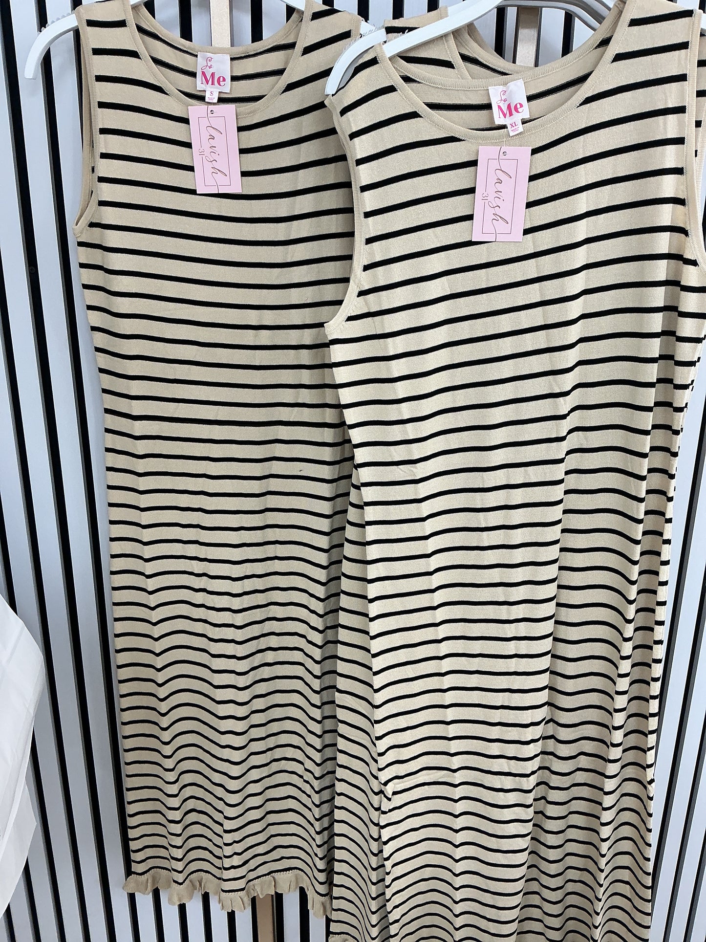 Brown striped dress