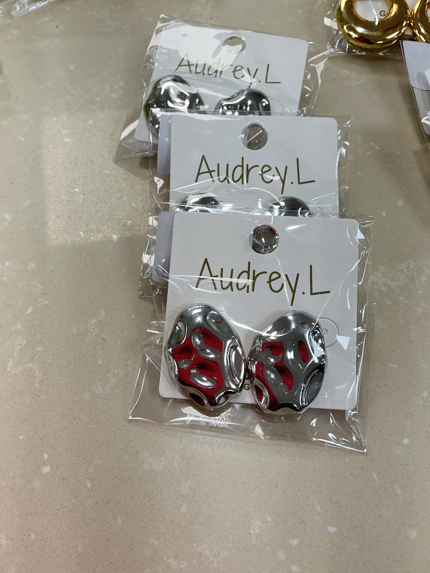 Silver bumpy earrings