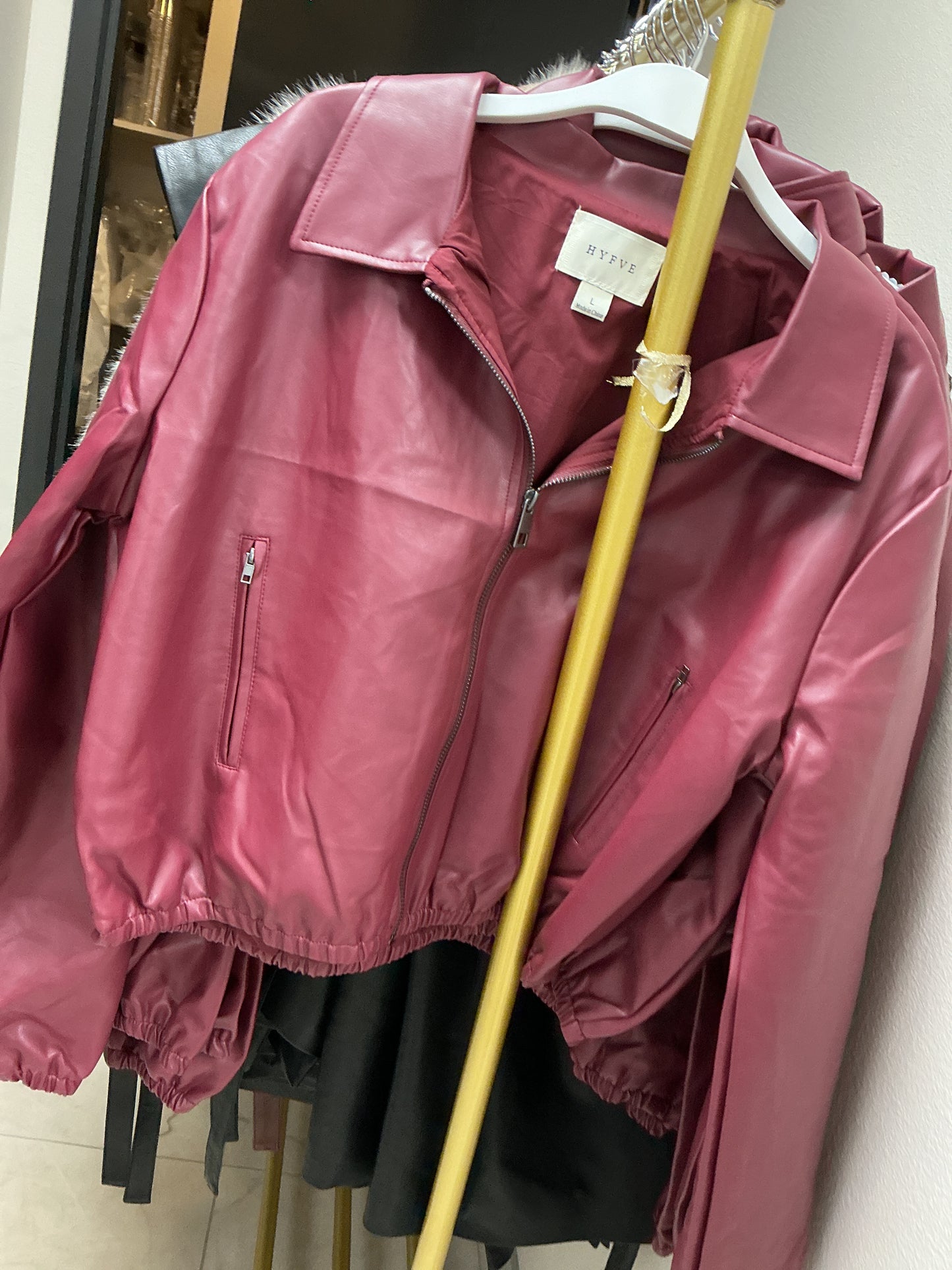 Red cropped jacket