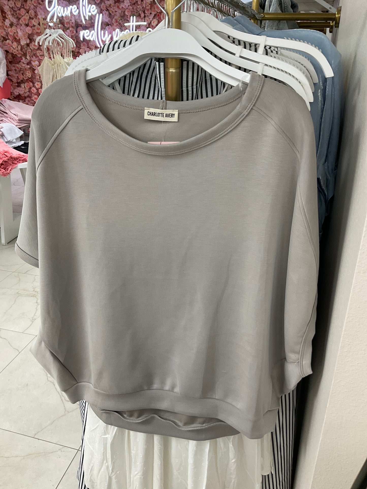 Grey charlotte avery loose fitting top