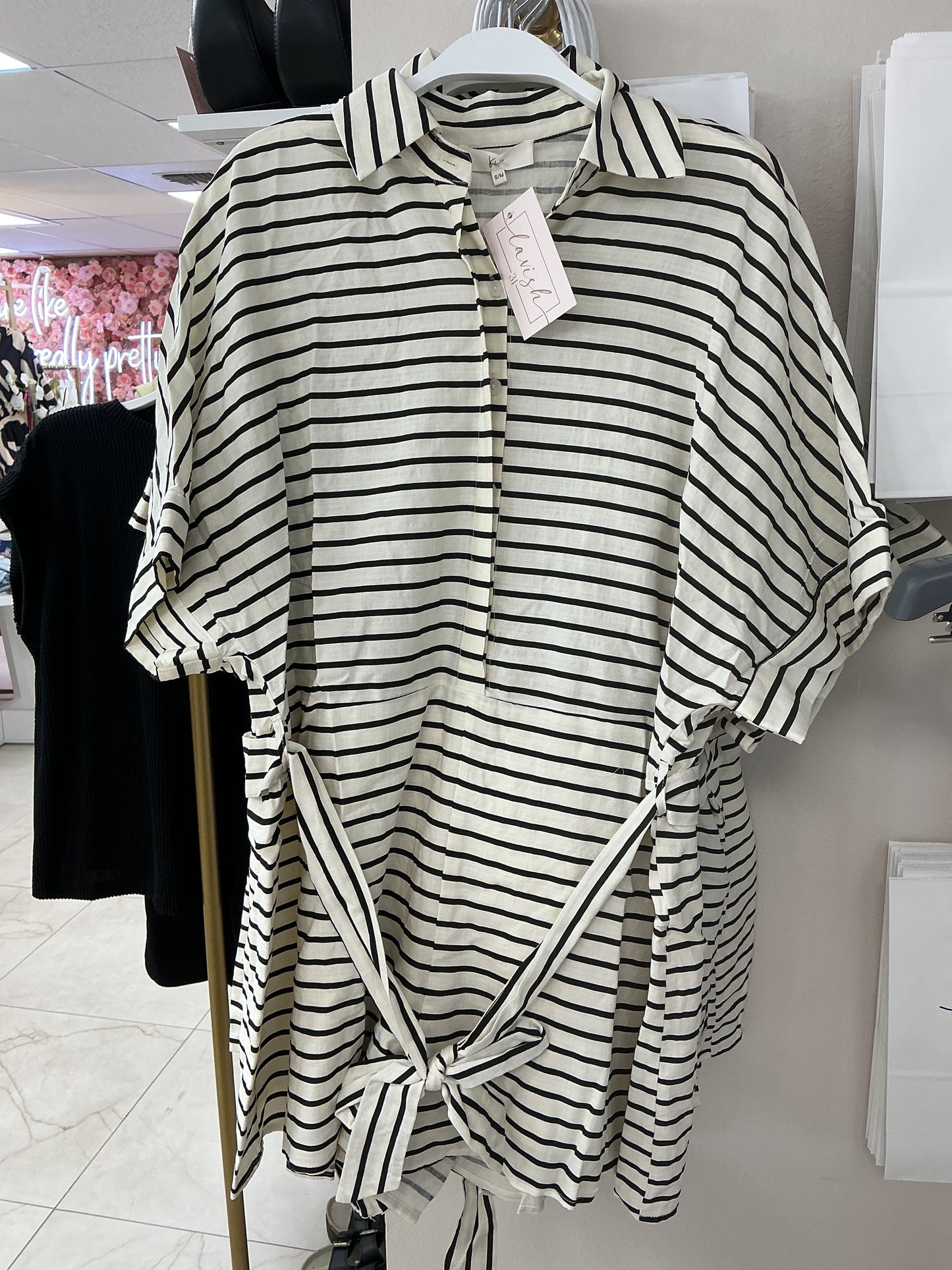 Striped romper shorts