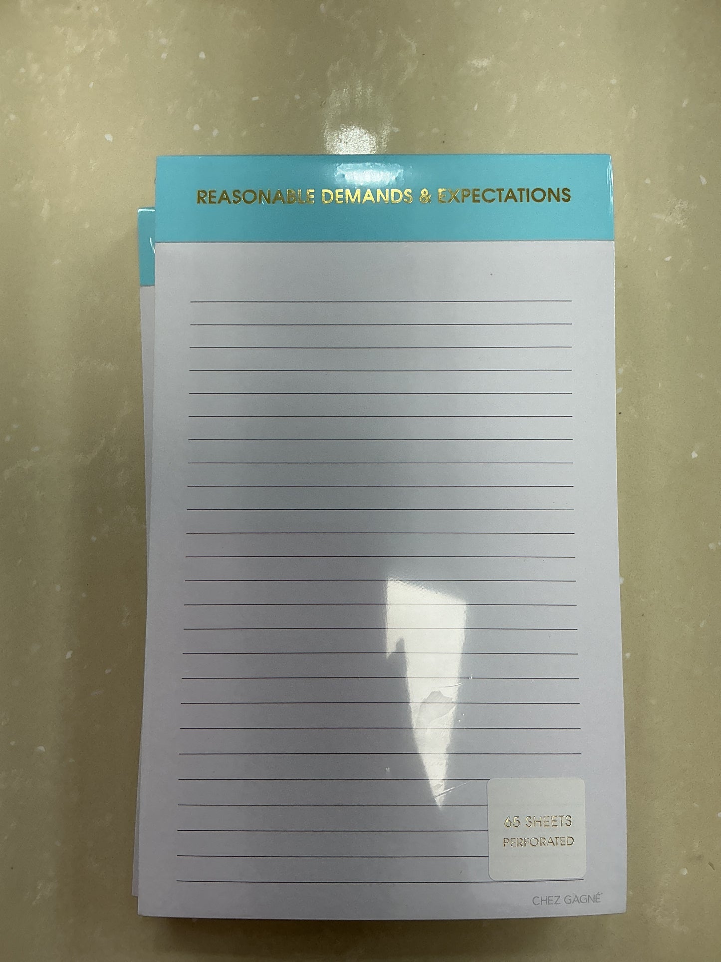 Reasonable demands and expectations notepad