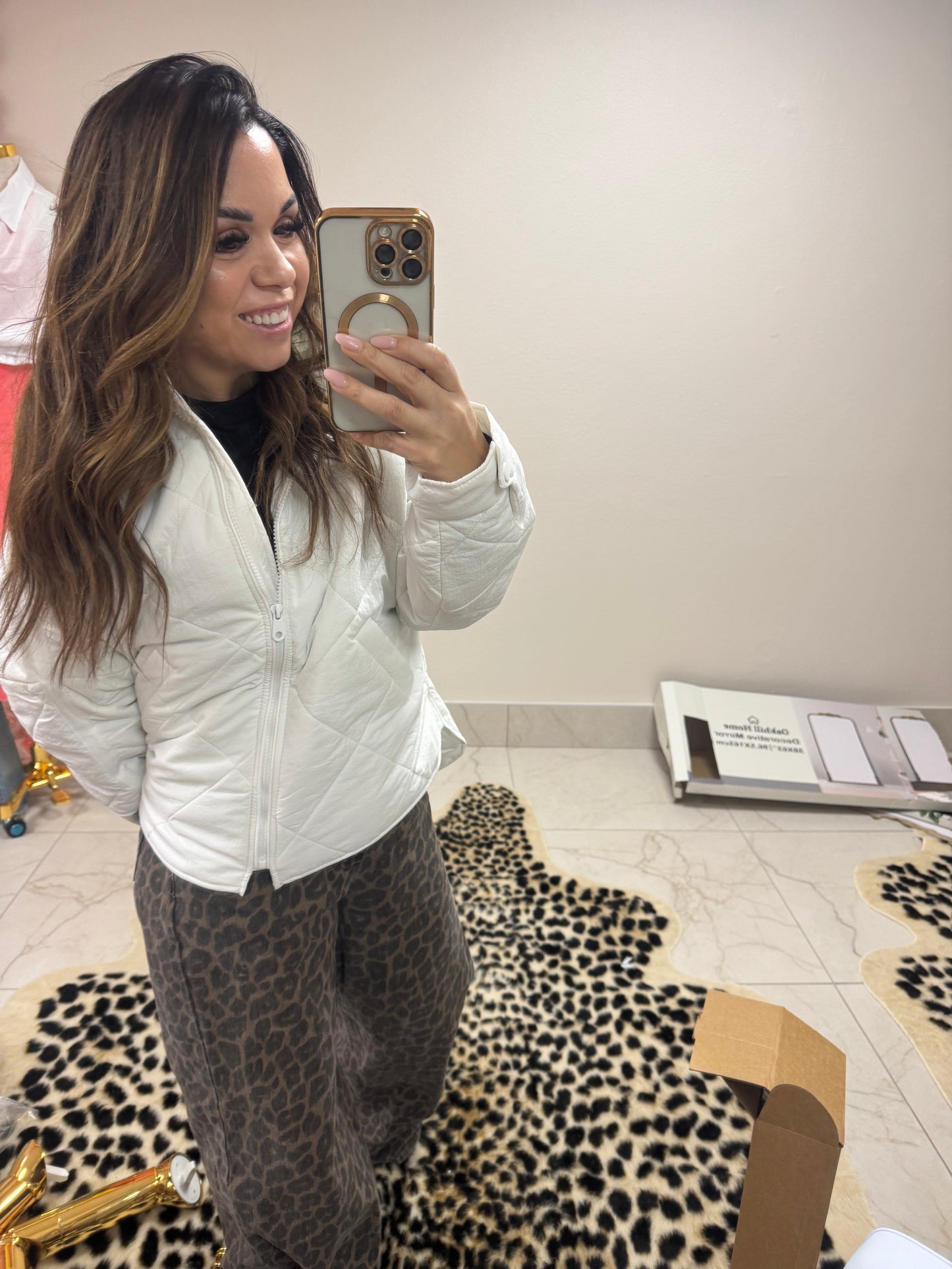 White puffer jacket