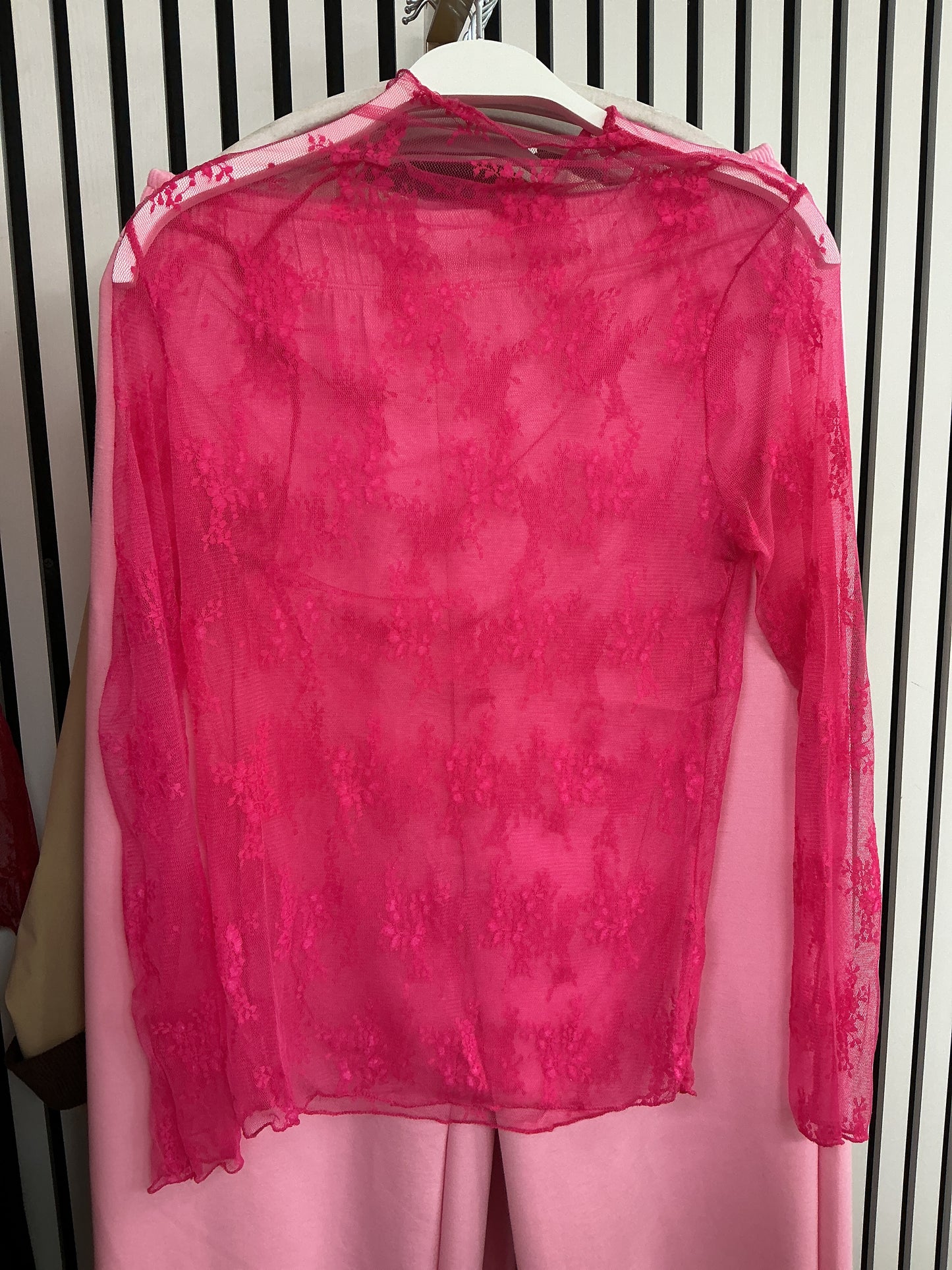 Hot pink lace top