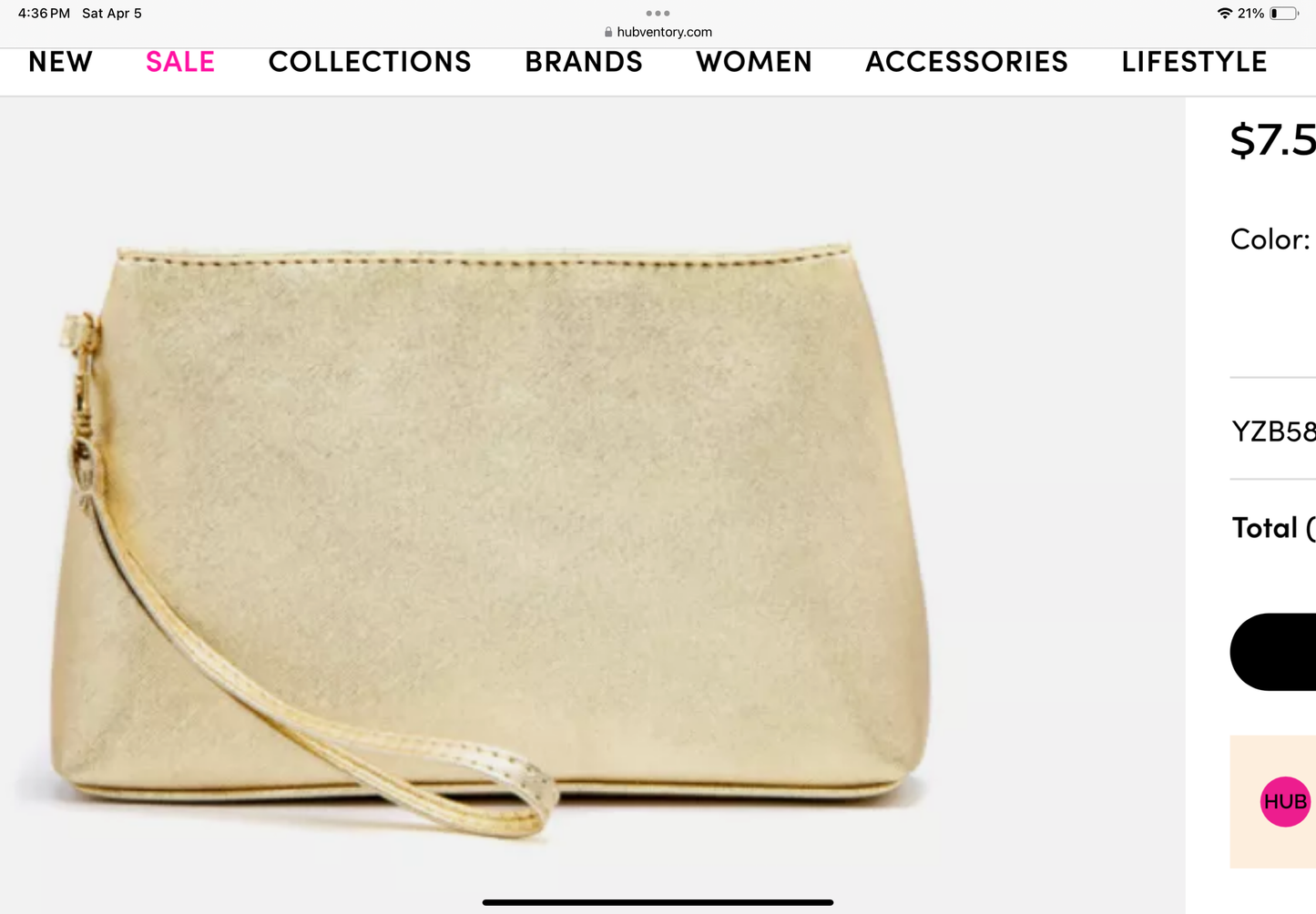 Glam wristlet pouch