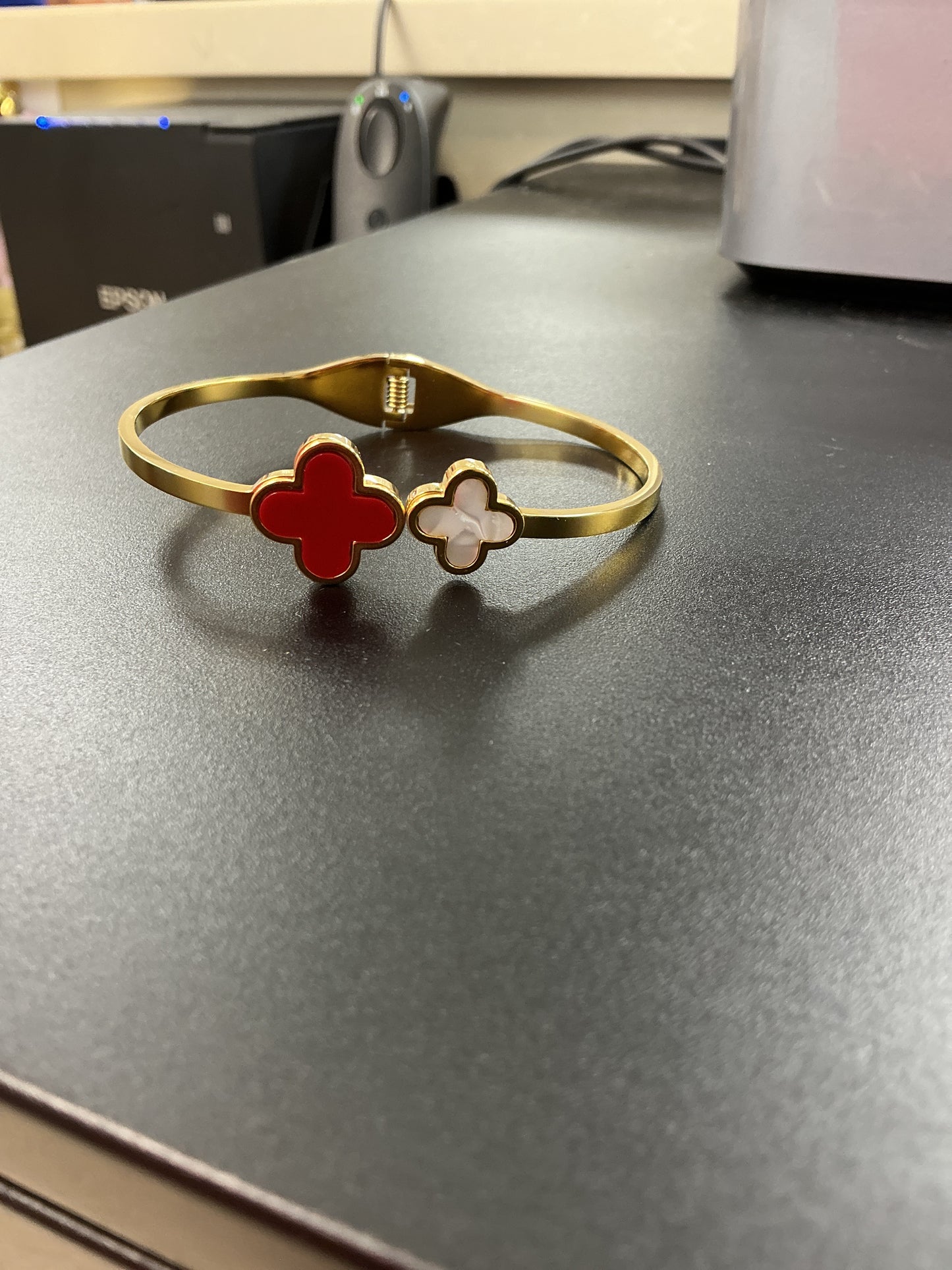 Red and white bracelet