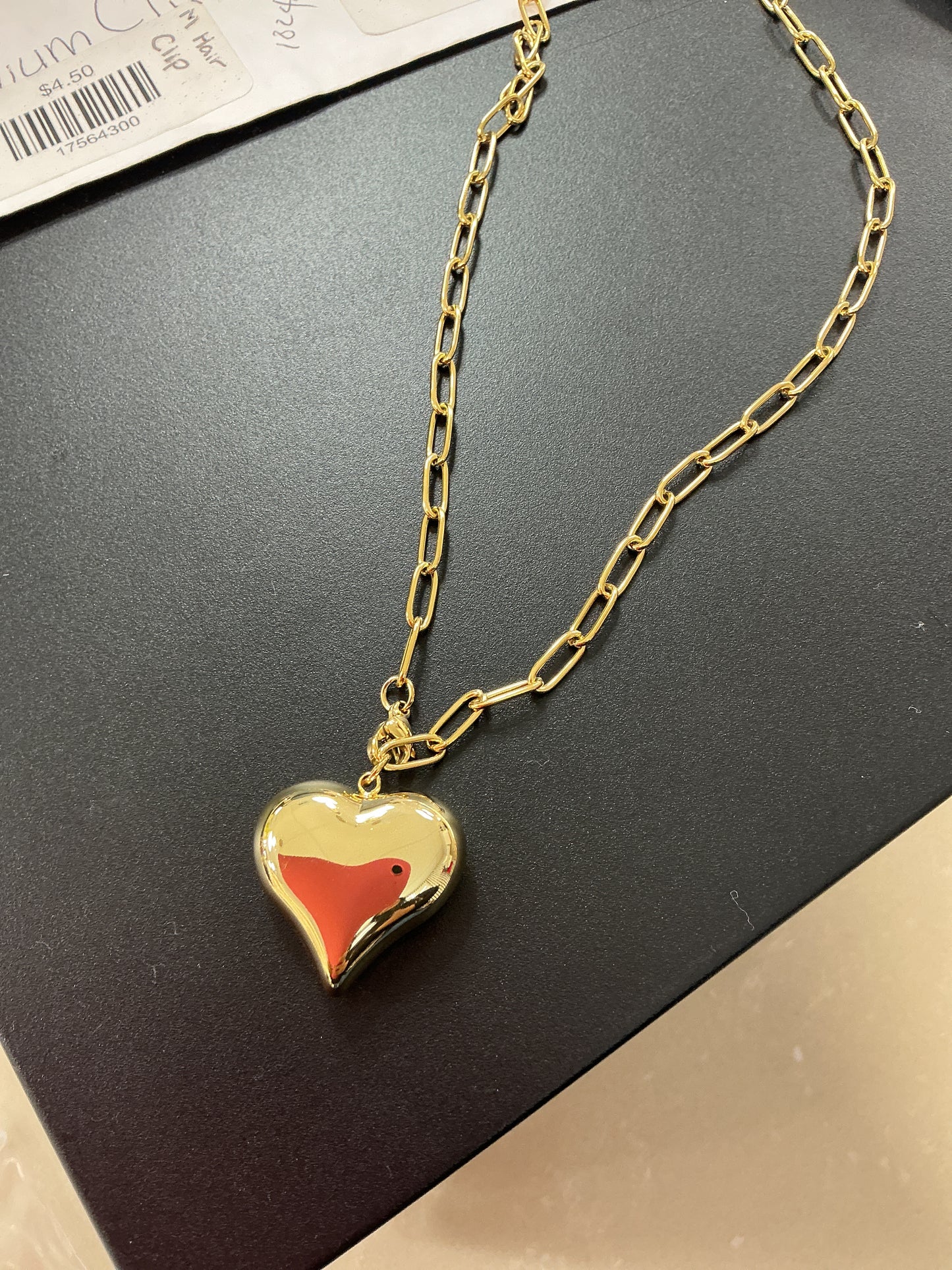 Bubble heart chain necklace