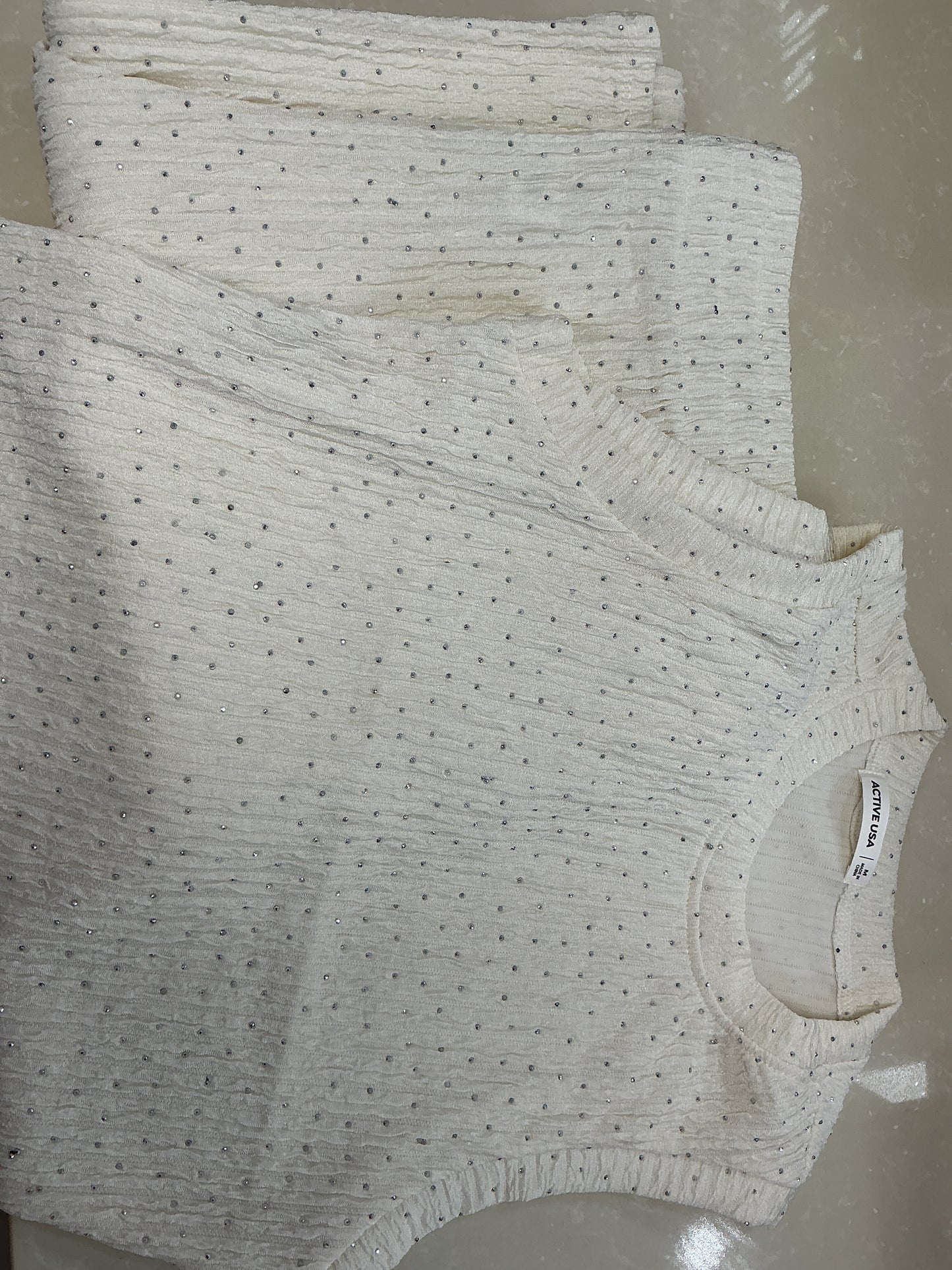White bling two piece set