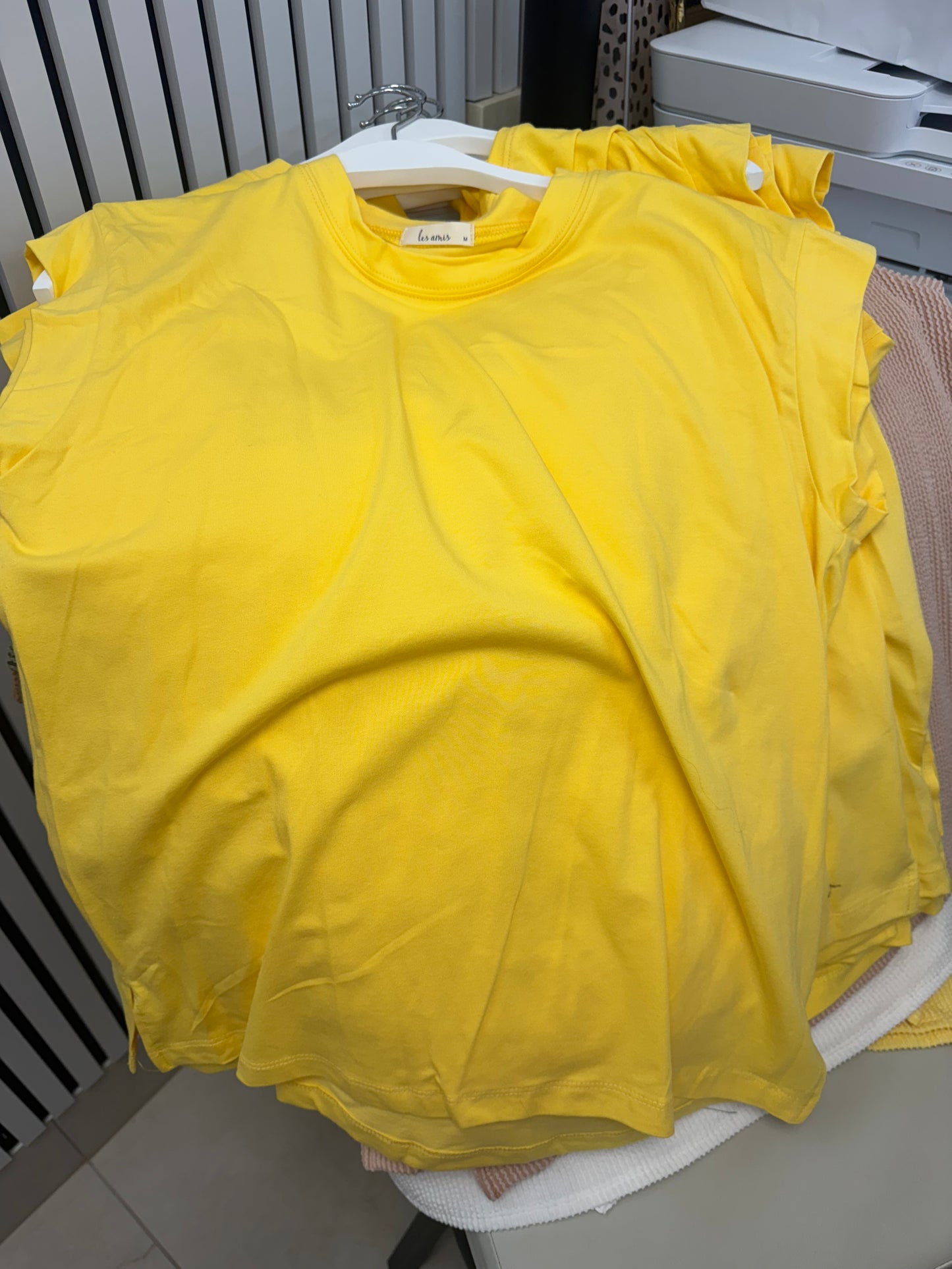Yellow short sleeve solid top