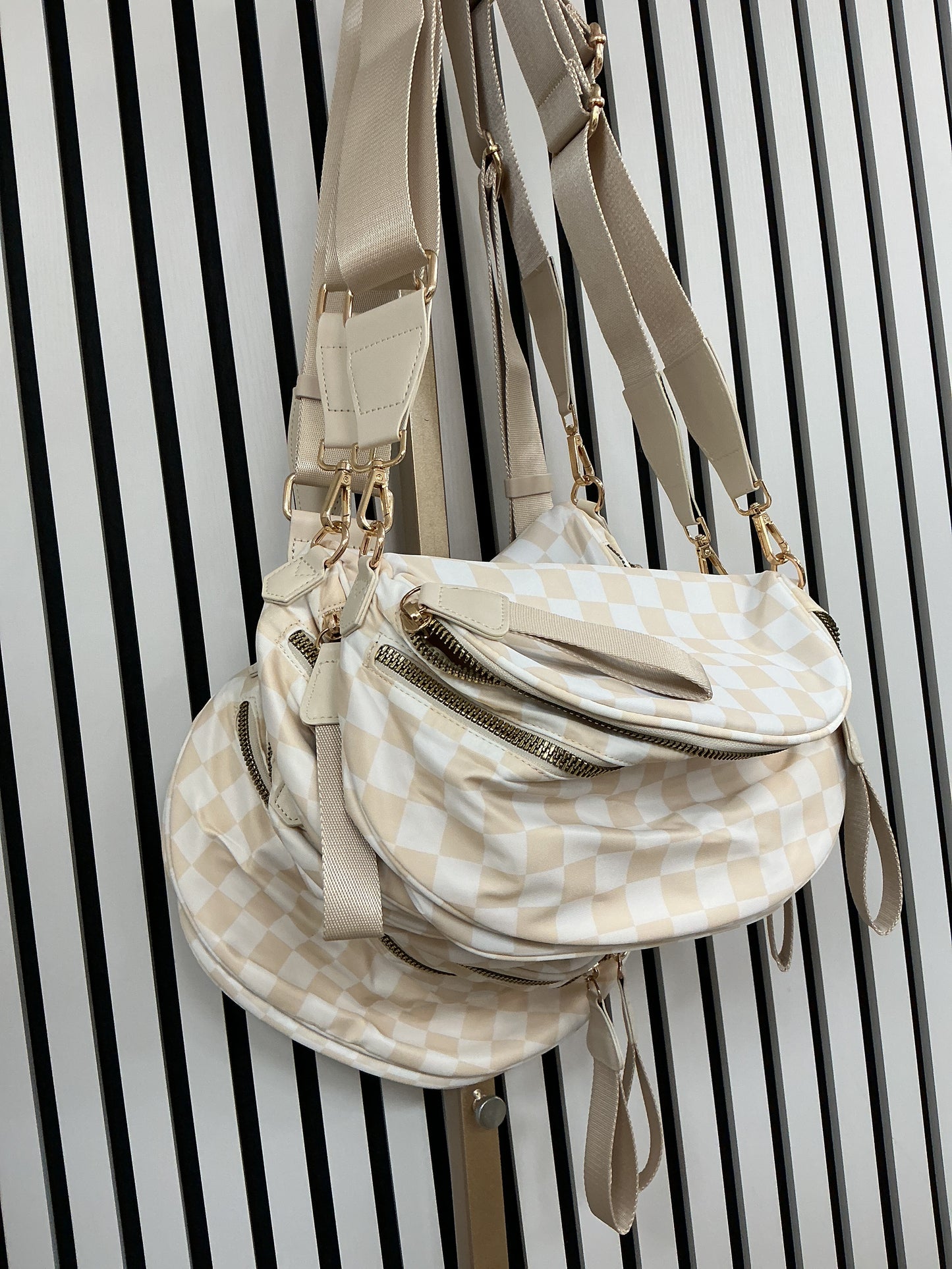 Checkered cross body bag