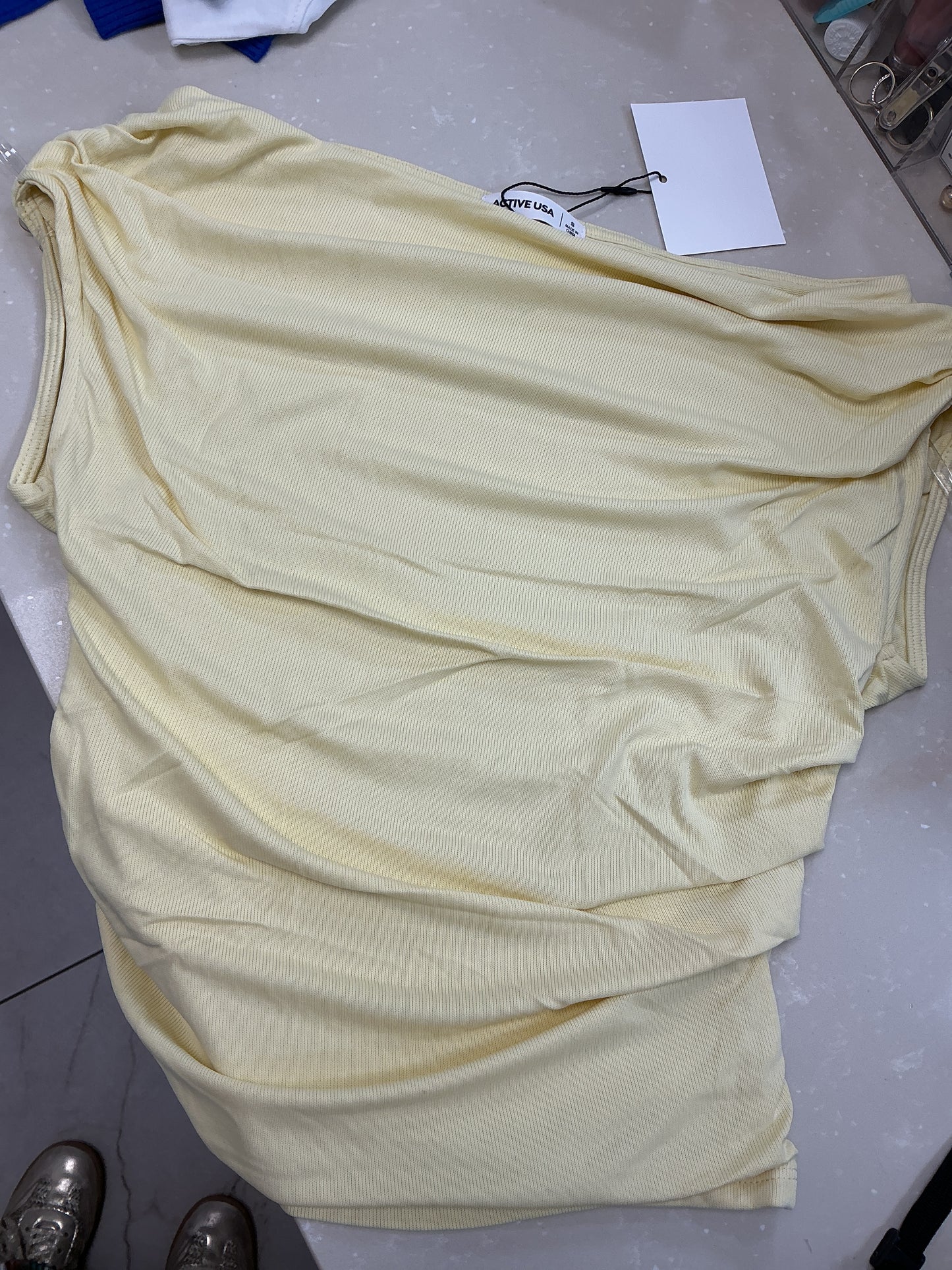 Yellow off the shoulder top