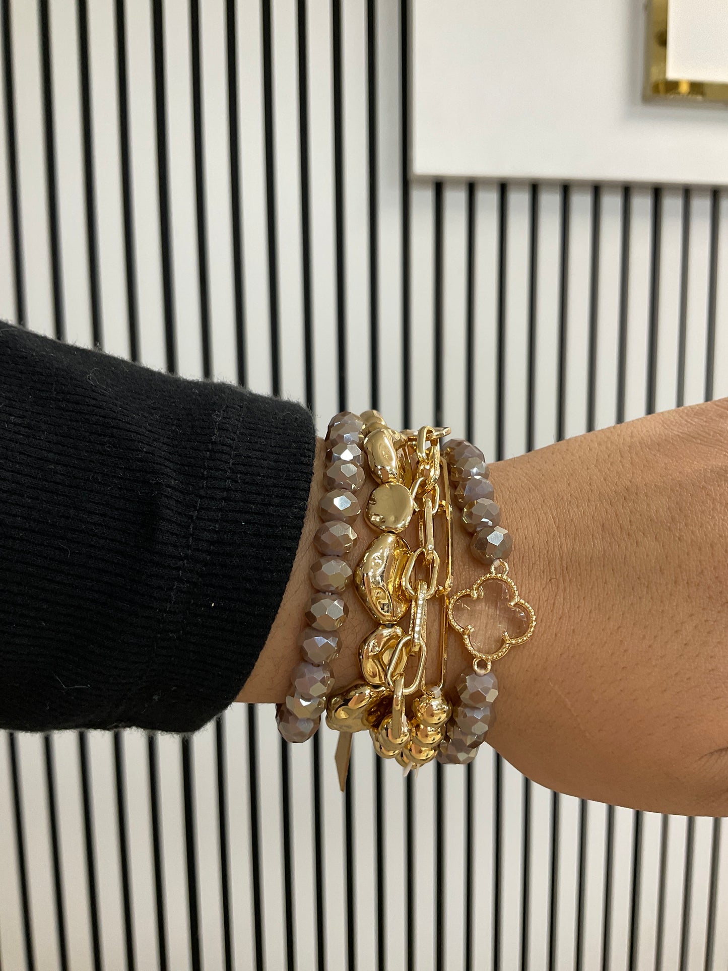 Purple and gold bracelet set