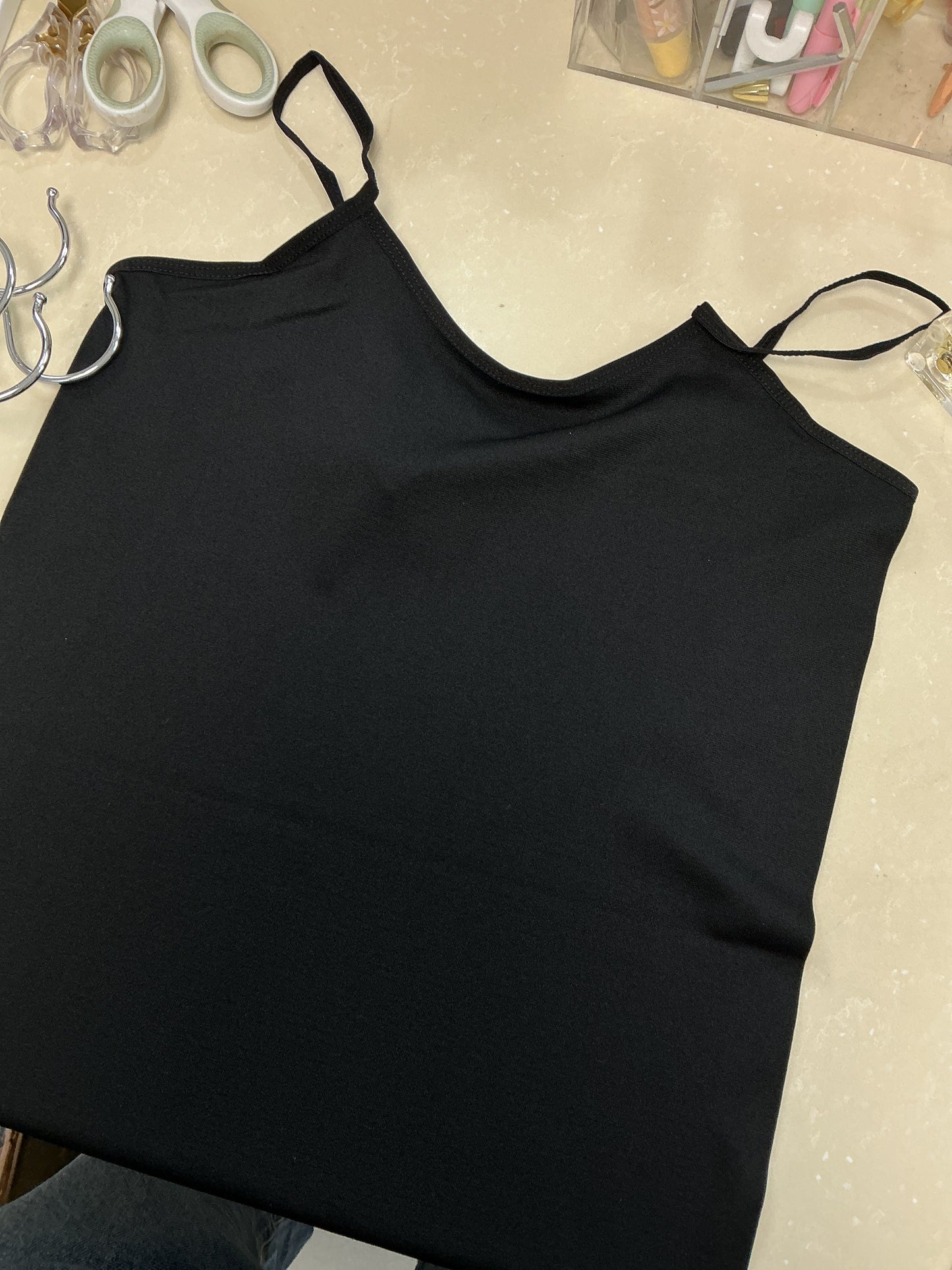 Black spaghetti strap