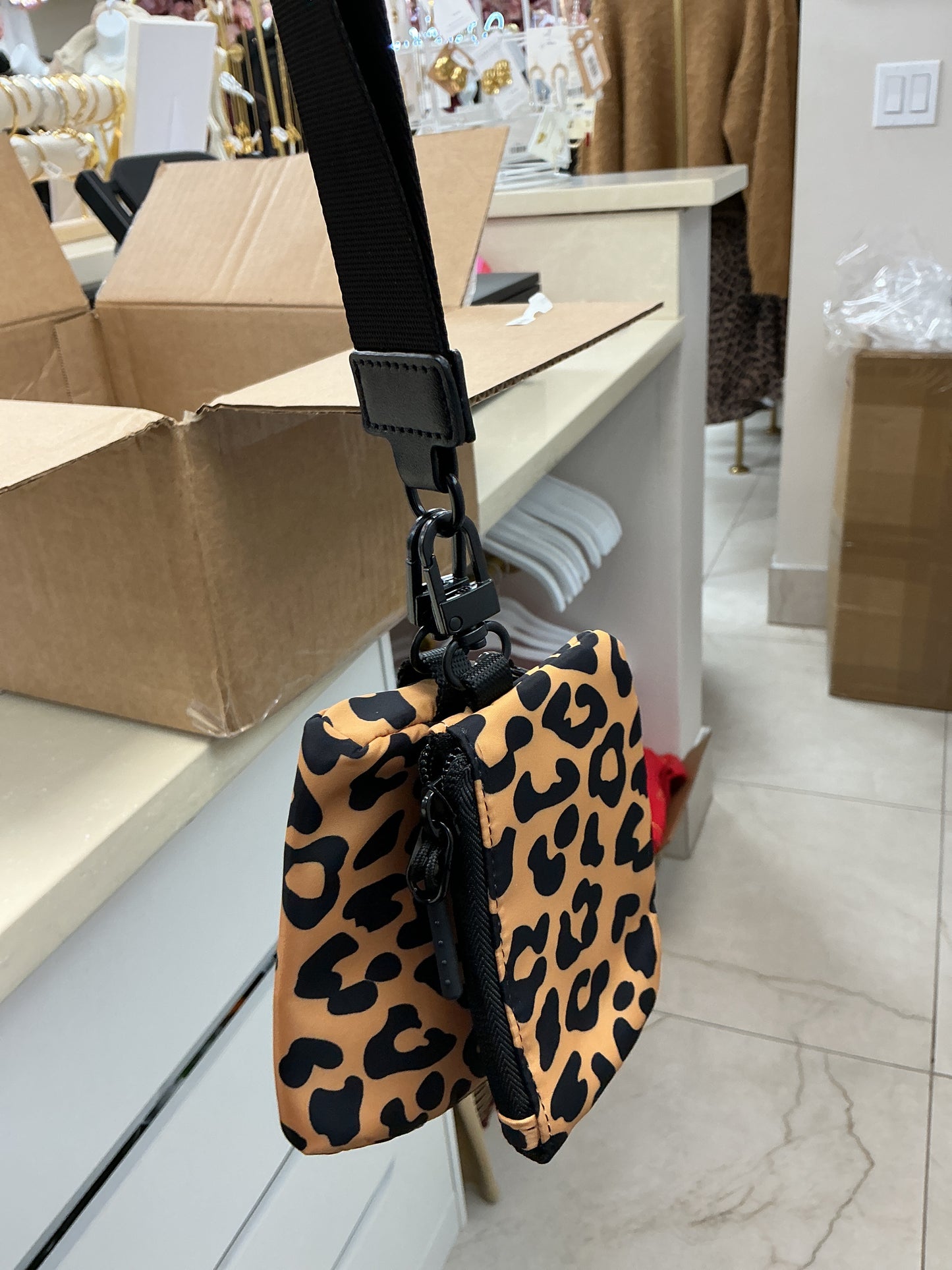 leopard strap wallet