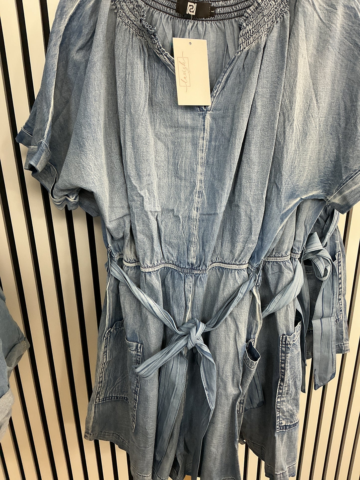 Light denim romper