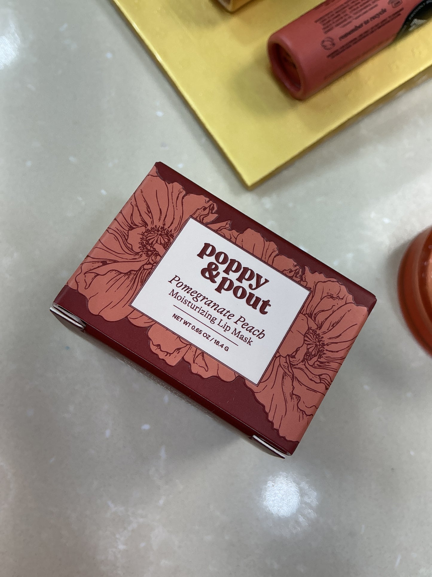 Pomegranate peach lip mask