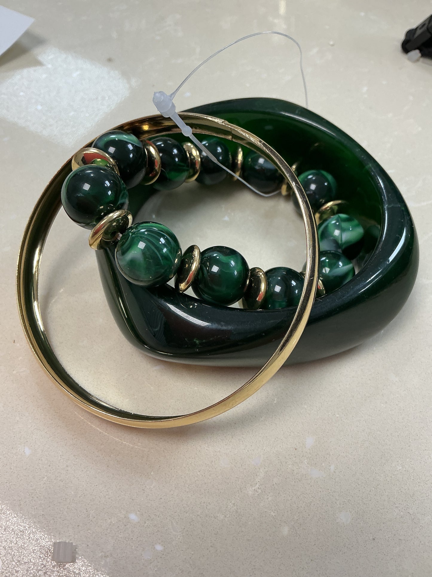 Green 3 piece bracelet