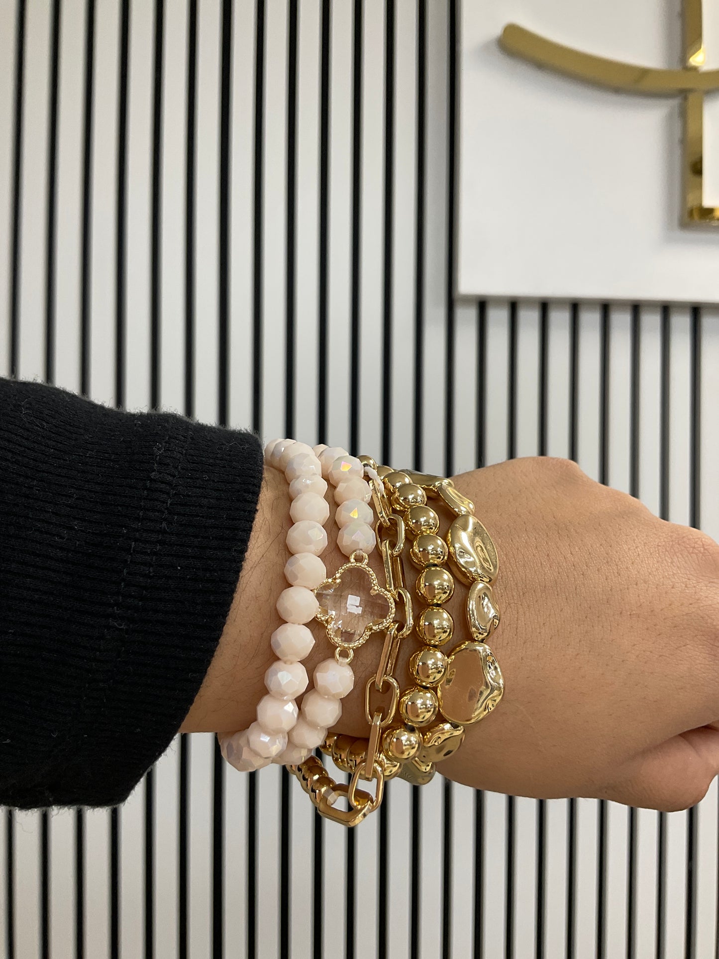 Pink and gold bracelet bundle