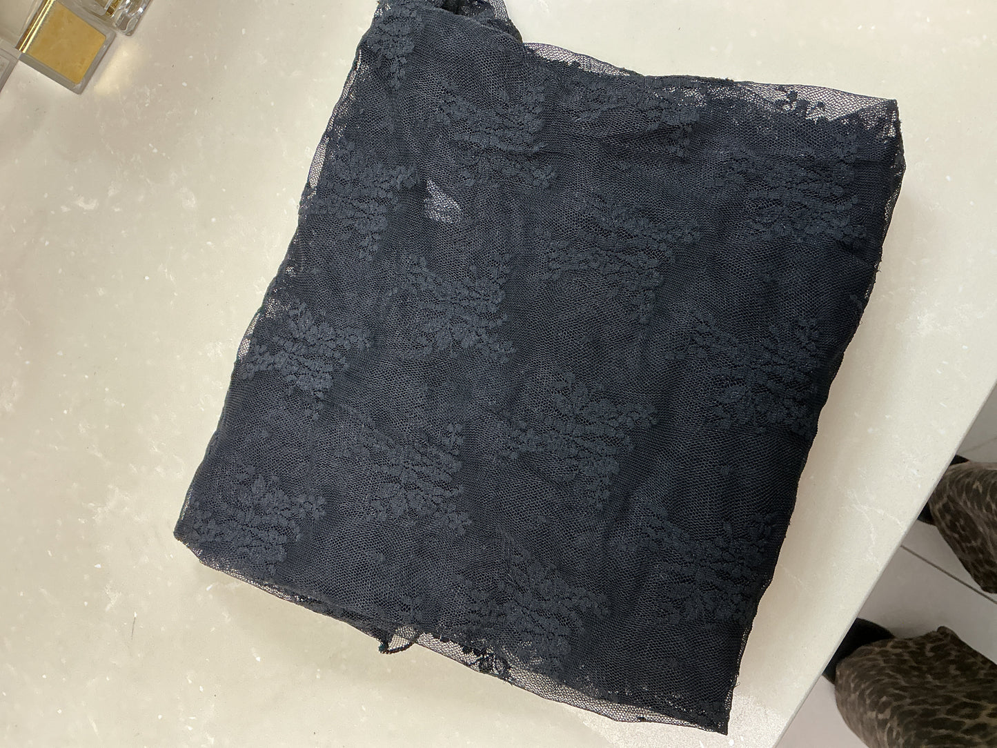 Plus size black lace top