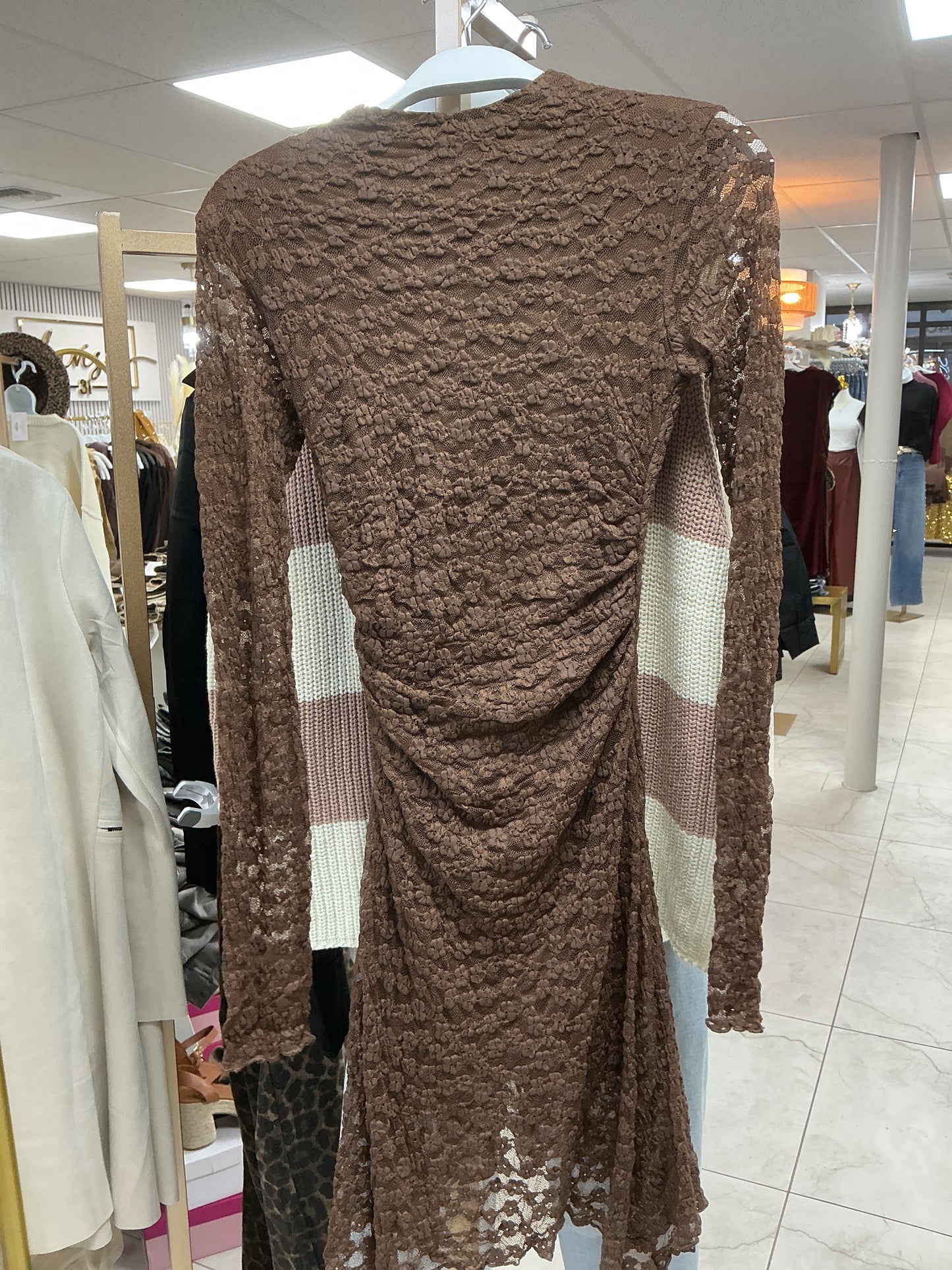 Brown lace dress