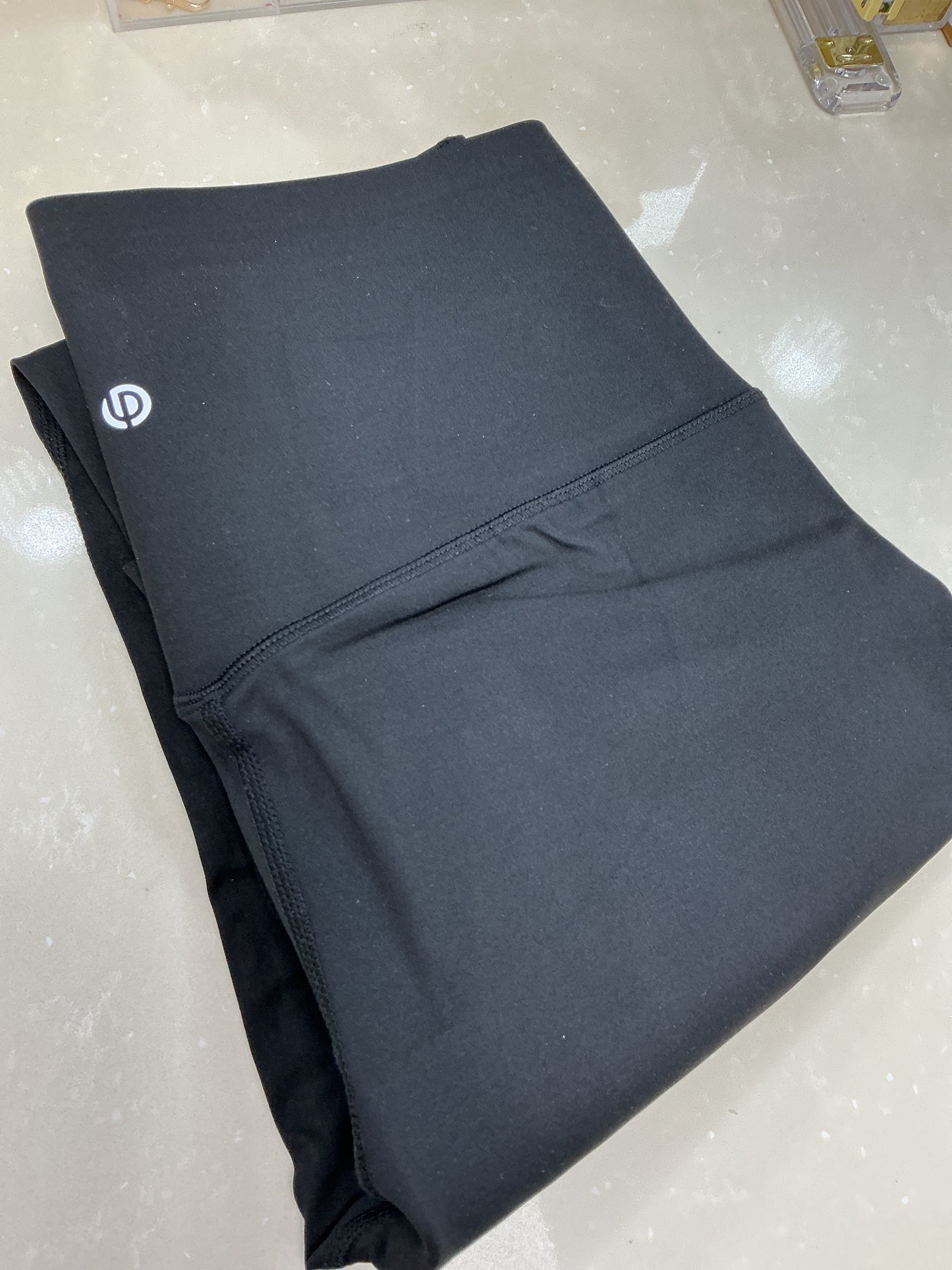 Black straight leg love poem leggings