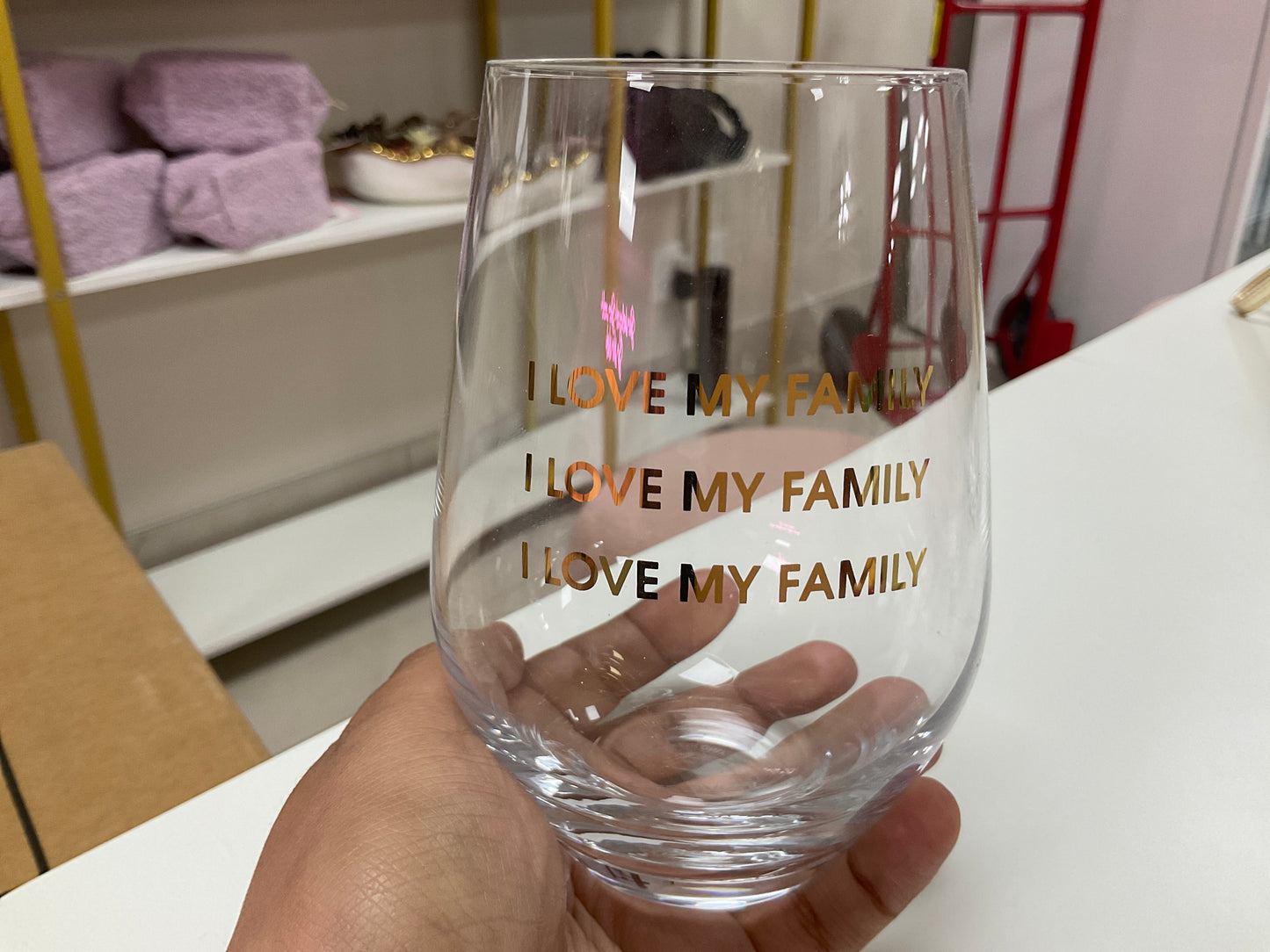 I love my family glass