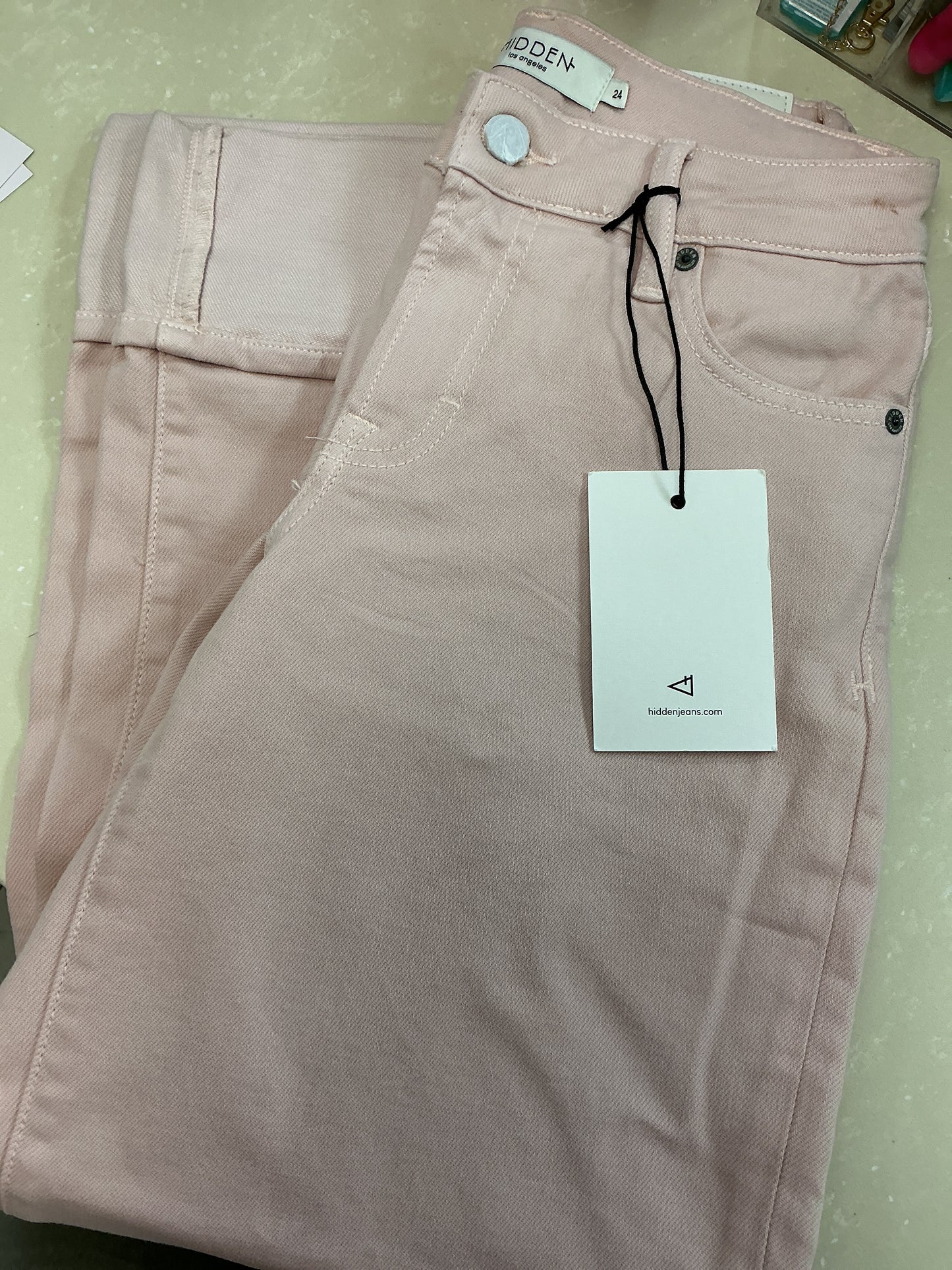 Pink hidden cuffed pants